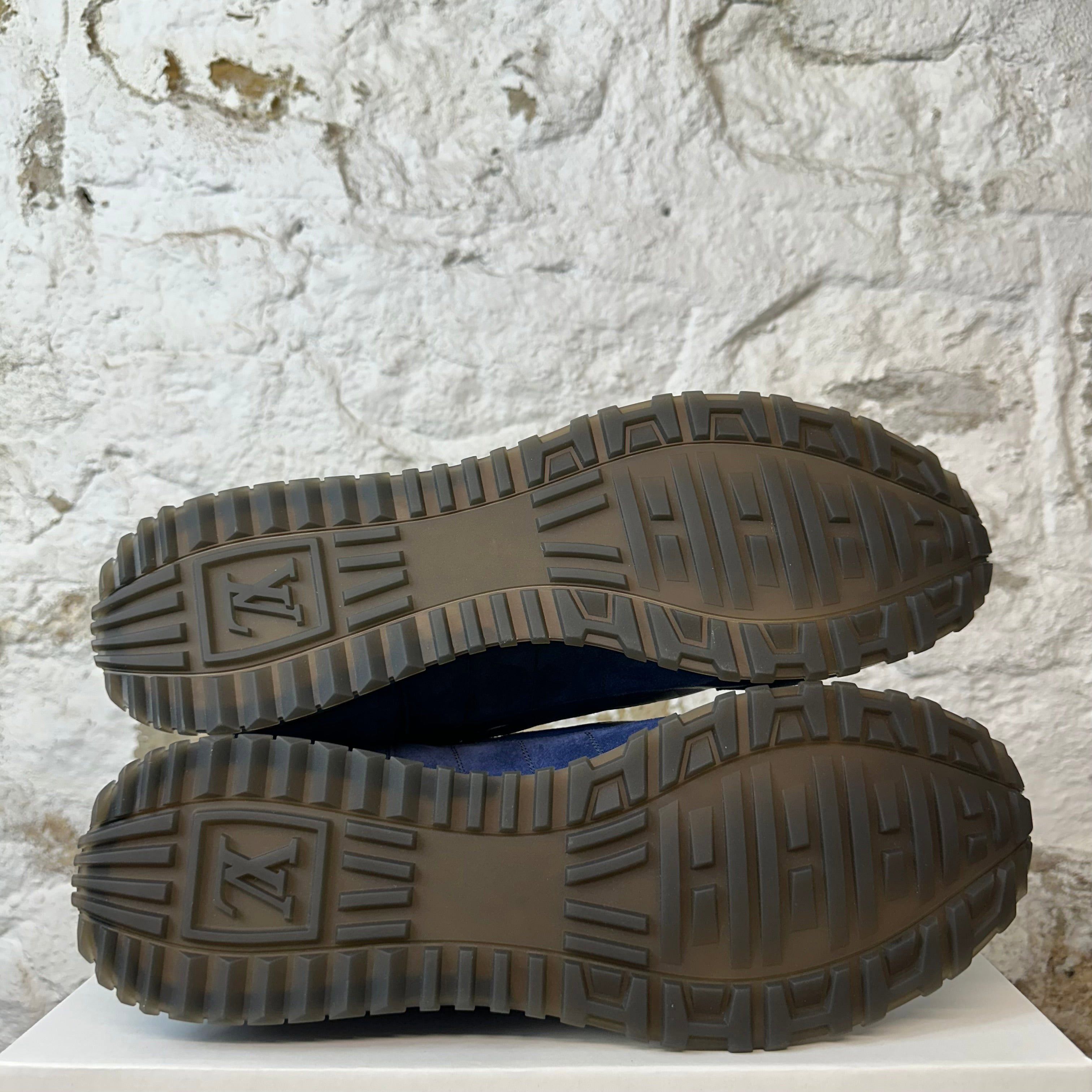 Louis Vuitton Louis Vuitton Blue Suede Runaway Sneaker Sz 13.5(12LV) NEW Size US 13 / EU 46 - 6 Thumbnail