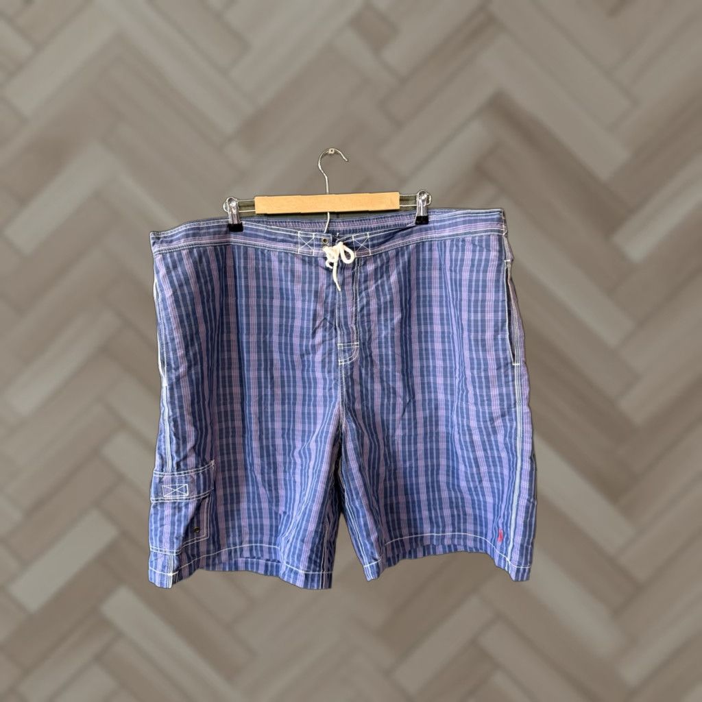 Polo Ralph Lauren Y2K Polo Ralph Lauren Mens Bottom Trunks Polo Ralph Lauren Plaid Blue Big 3X Swim Trunks Mens Big & Tall Size US XXL / EU 58 / 5 - 1 Thumbnail