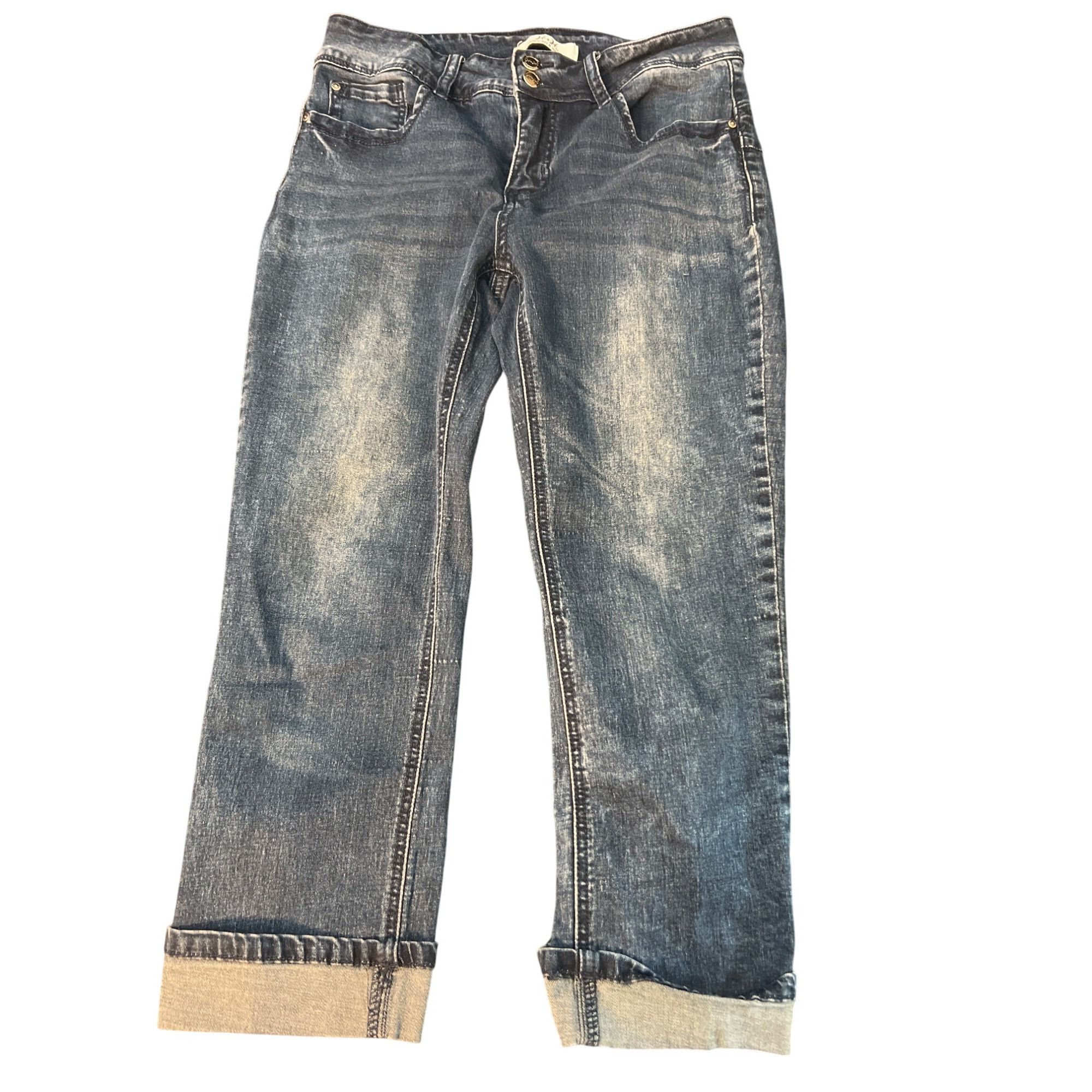 Other H & H Harmony Havoc Blue Denim Stretch Capri Jeans Ankle Cuf Size 30" / US 8 / IT 44 - 1 Thumbnail