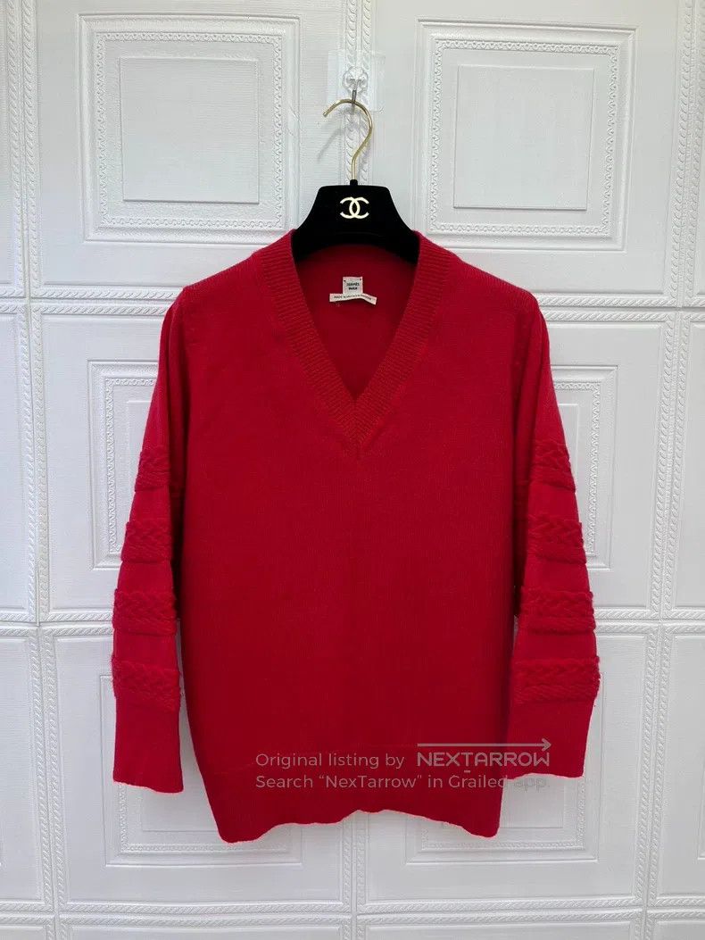 Hermes Hermes Red Cashmere Knit Top Size XXS / US 00 / IT 34 - 1 Thumbnail