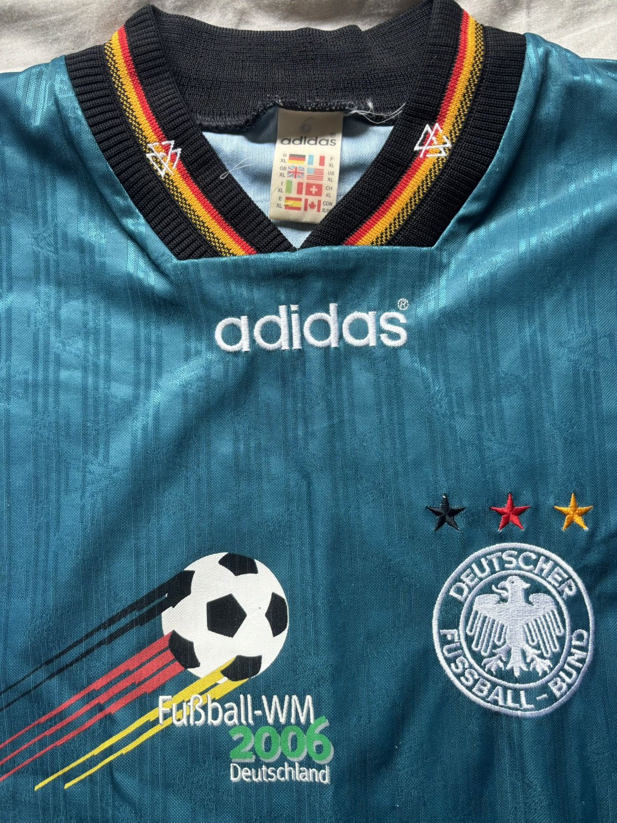 Adidas Germany 1996-98 away jersey Size US XL / EU 56 / 4 - 4 Thumbnail