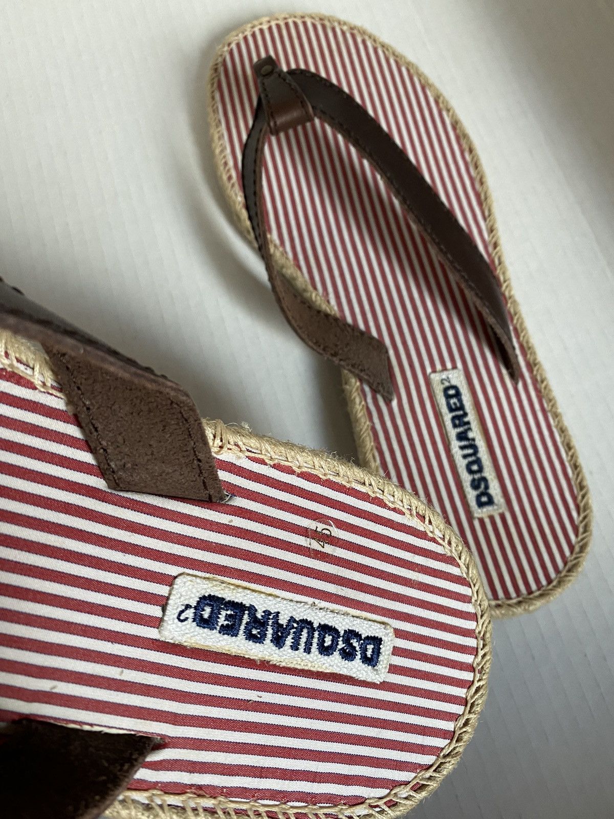 Dsquared2 Dsquared2 espadrille leather thong resort sandals 45 NEW Size US 12 / EU 45 - 3 Thumbnail