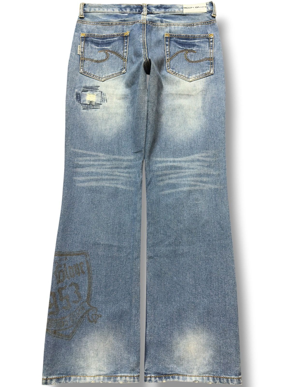 Body Glove Vintage Body Glove Flare Artwork Distressed Denim Size US 31 - 5 Thumbnail
