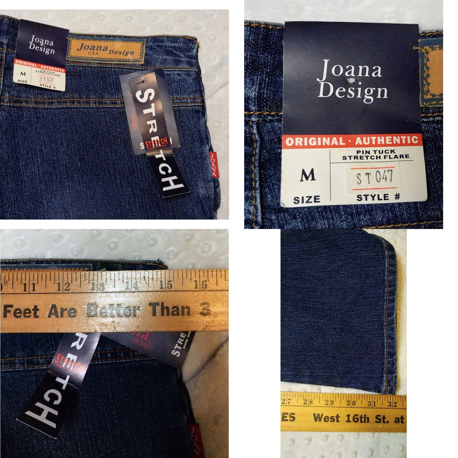 Denime VINTAGE Joana Designs Women's Classic Flare Jeans Blue Denim Embroidered Size Med 30 USA Size 30" / US 8 / IT 44 - 8 Thumbnail