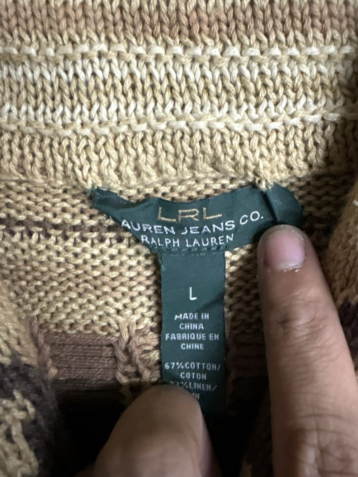 RRL Ralph Lauren RRL Double RL Hand Knit Ranch Cardigan Navajo Vest Size US M / EU 48-50 / 2 - 11 Thumbnail