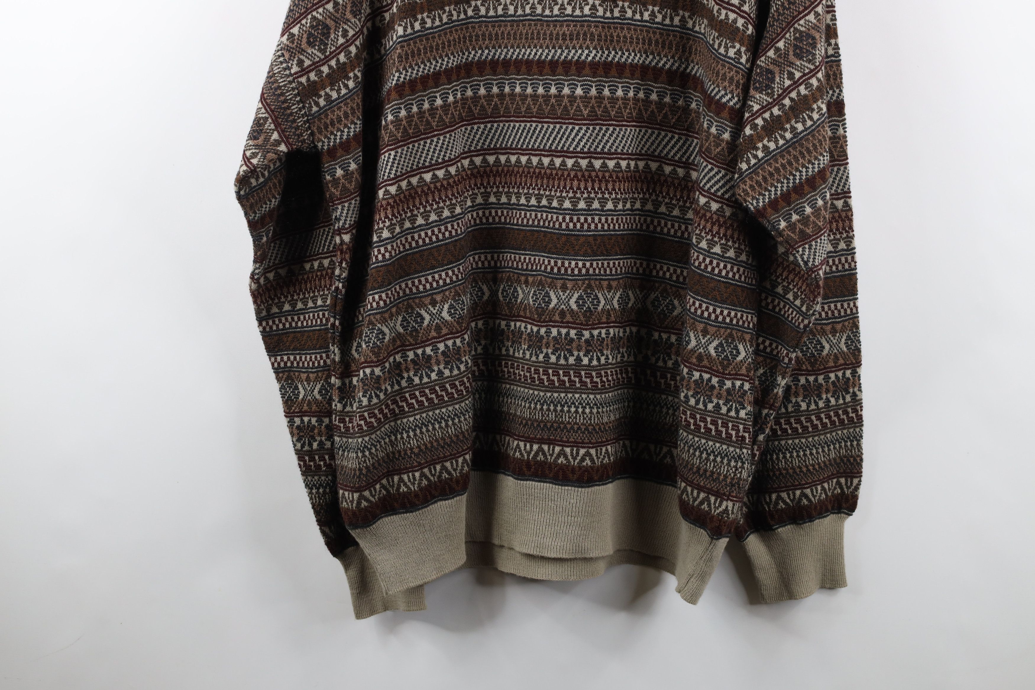 Vintage Vintage 90s Streetwear Fair Isle Knit Collared Sweater Size US XXL / EU 58 / 5 - 10 Thumbnail