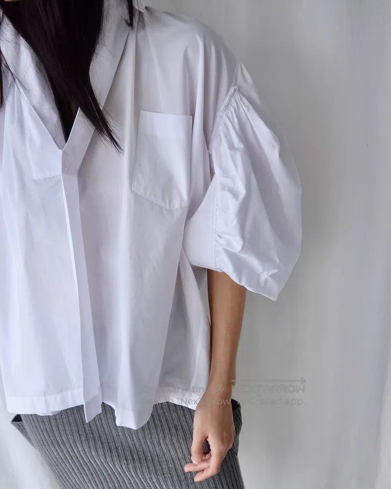 Junya Watanabe Junya Watanabe Deconstructed floral sleeve white blouse Size XS / US 0-2 / IT 36-38 - 1 Thumbnail