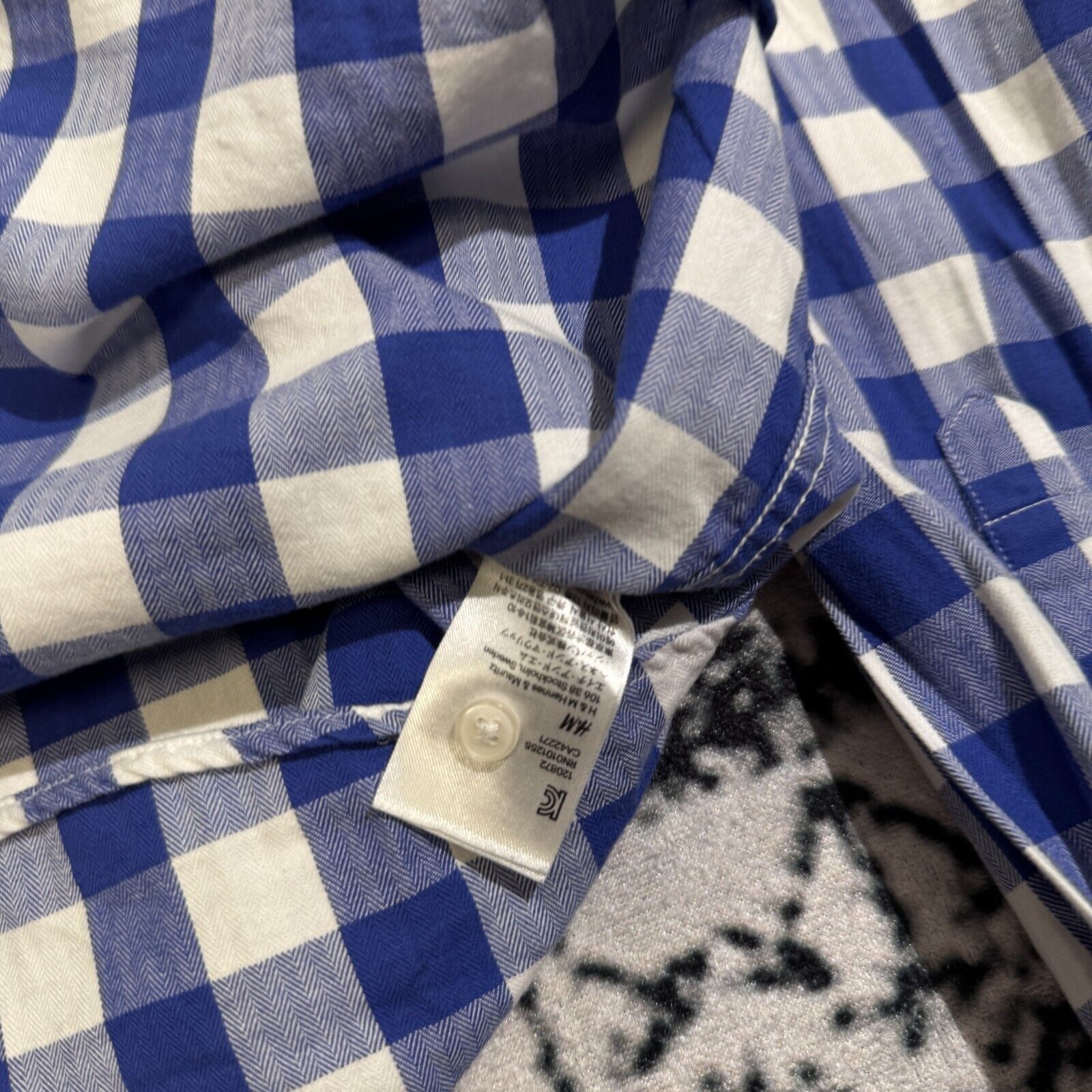 H&M × Vintage Vintage 90s H&M Unisex White Blue Cotton Shirt Size L Size US L / EU 52-54 / 3 - 10 Thumbnail