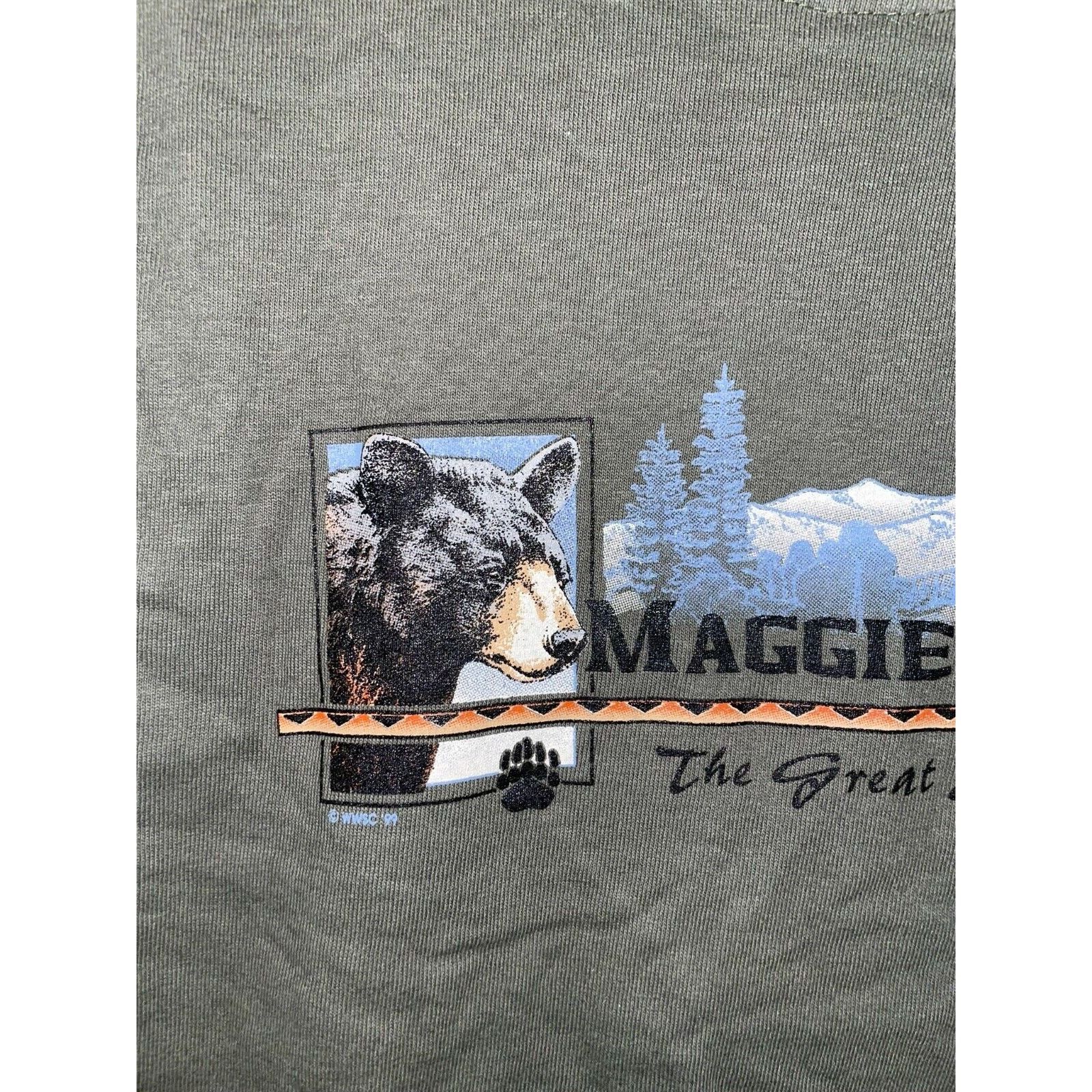 Anvil Vintage Maggie Valley Shirt North Carolina Bear Green Tee Size US M / EU 48-50 / 2 - 2 Thumbnail