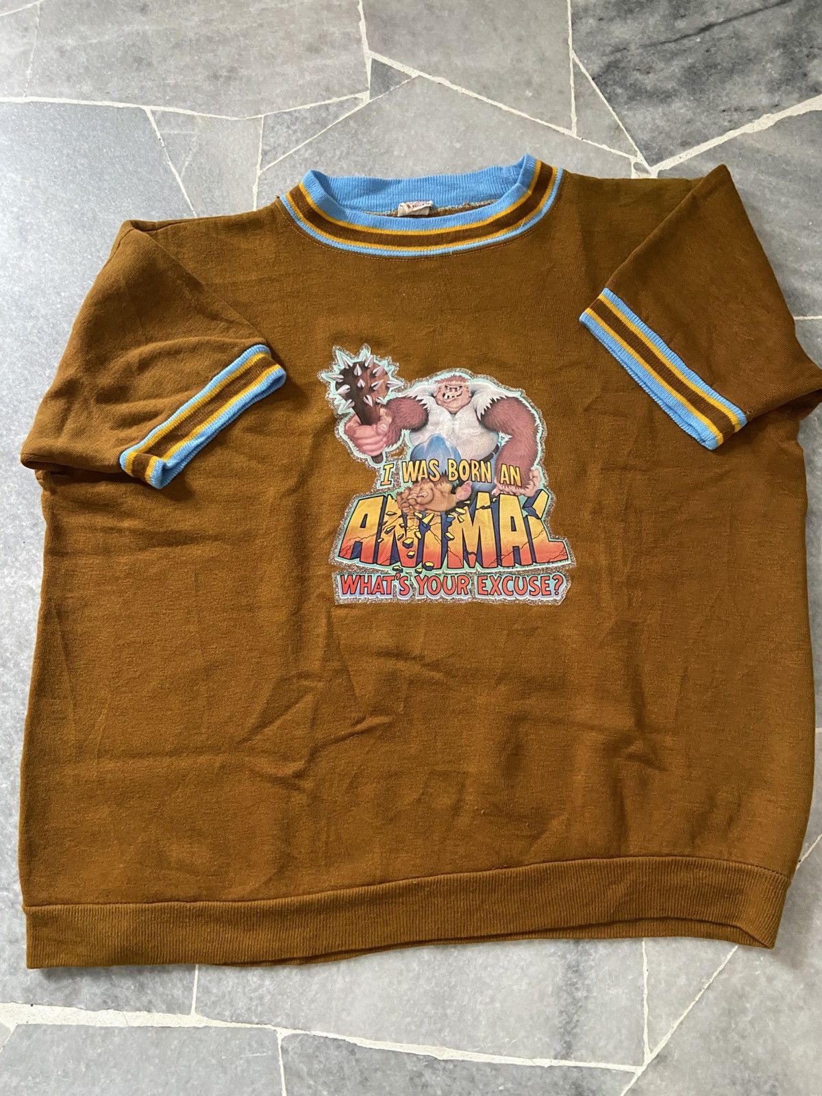 JCPenney Vintage Towncraft Animal Mock Ringer Knit Sweater Shirt Size US L / EU 52-54 / 3 - 5 Thumbnail