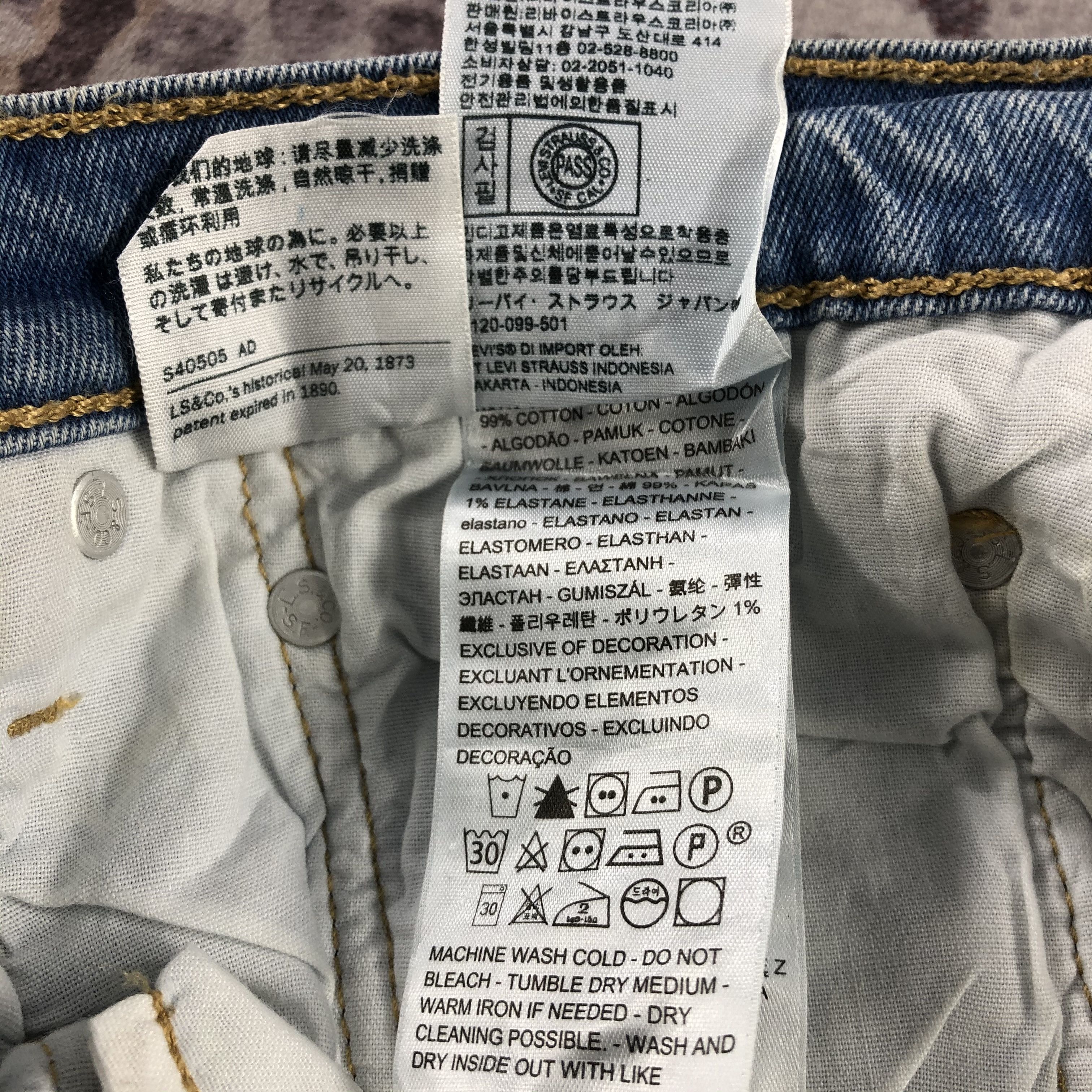 Levi's Vintage Blue Wash Levis 501 Jeans-JM3033 Size US 31 - 12 Thumbnail