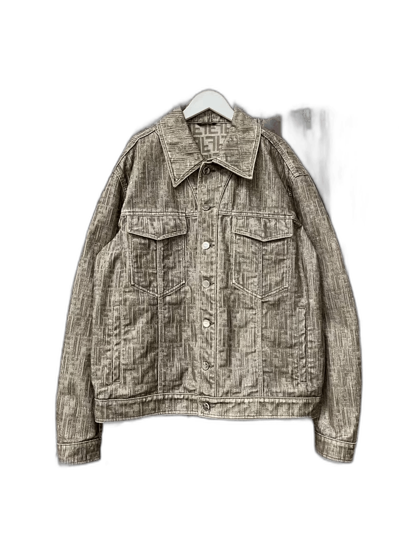 Fendi Fendi Logo Denim Jacket Outerwear Size US XXL / EU 58 / 5 - 1 Thumbnail