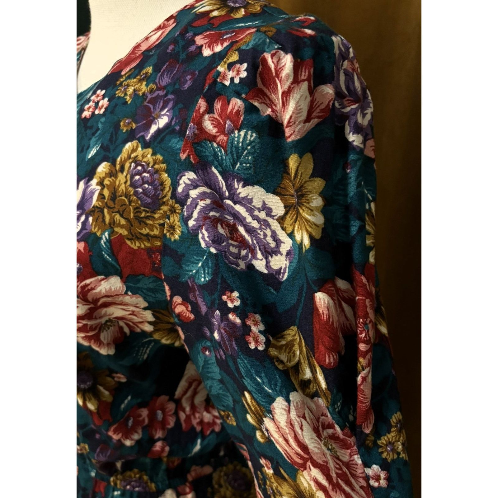 Other Vintage Pellini Floral Midi Dress 7/8 Short Sleeve Size M / US 6-8 / IT 42-44 - 11 Thumbnail
