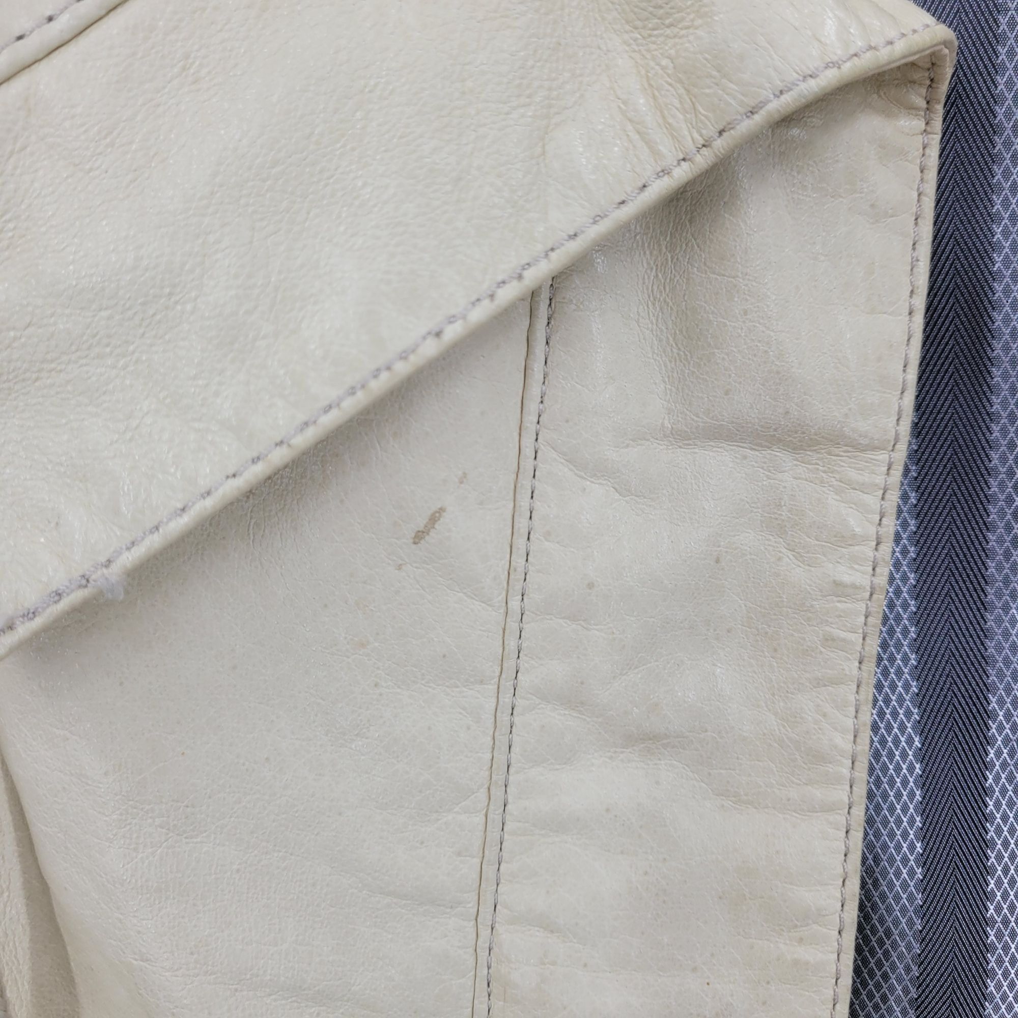 Danier 90s Vintage Ruffle Collar Buttery Leather Jacket Coat XS Cre Size XS / US 0-2 / IT 36-38 - 8 Thumbnail