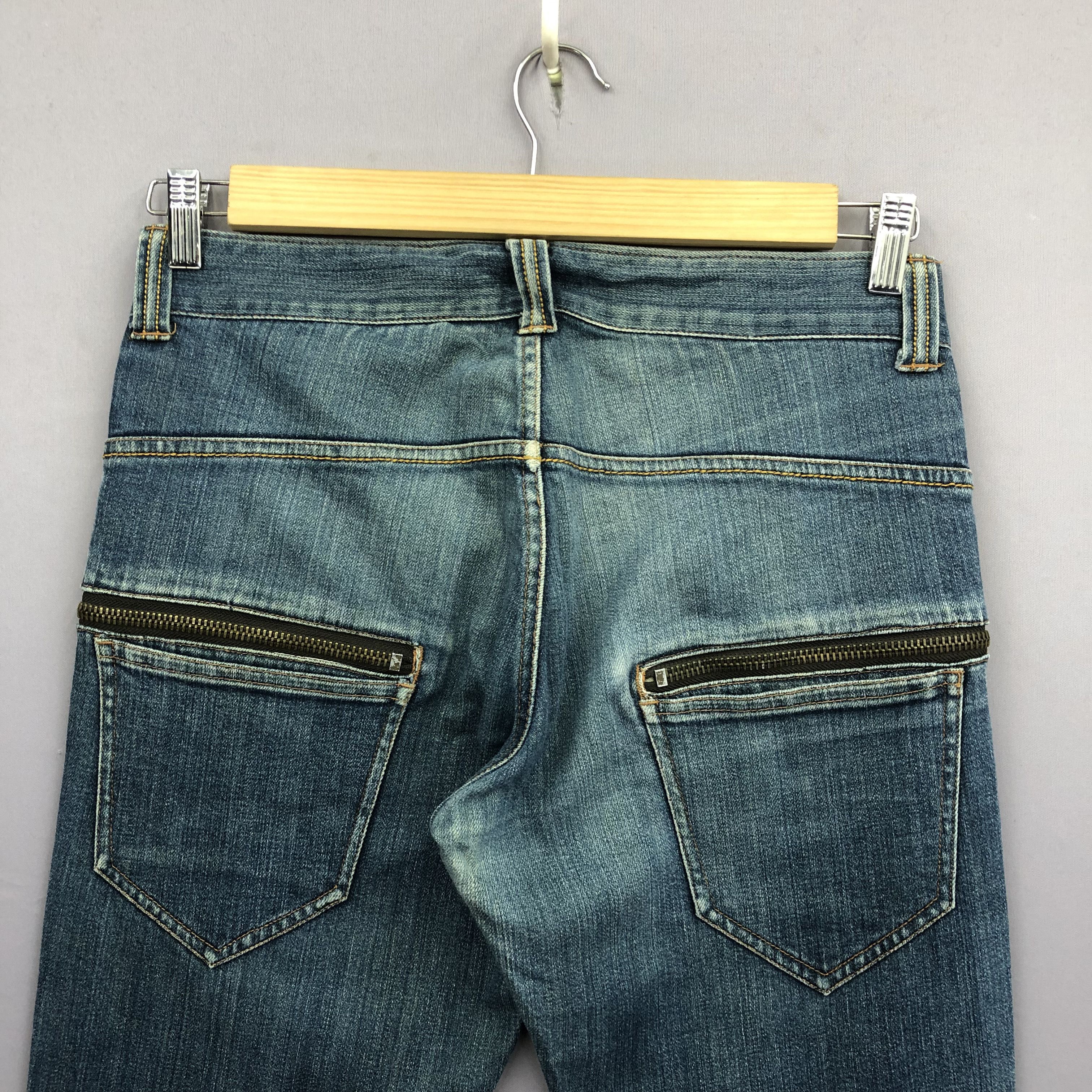 Japanese Brand 2000s 6Rageblue Multi Pocket Zipper Jeans Faded Skater Denim Size US 32 / EU 48 - 5 Thumbnail