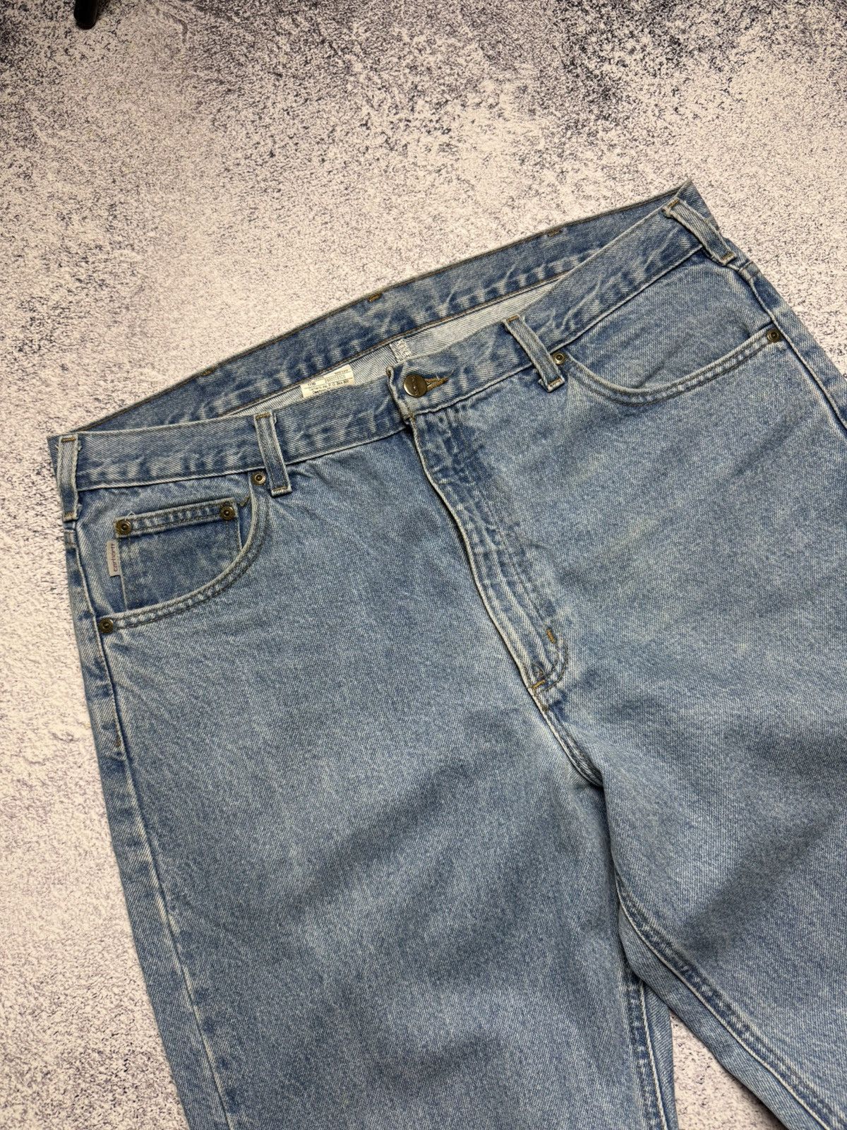 Carhartt Vintage Carhartt Jeans Work Skate Denim Pants Leather Logo Size US 38 / EU 54 - 13 Thumbnail