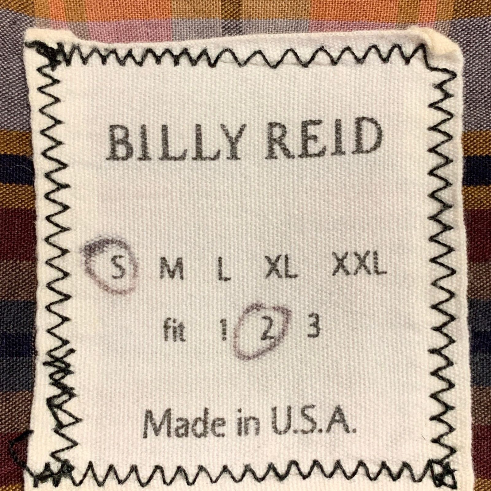 Billy Reid Red Grey Plaid Cotton One Pocket Button Down Collar Shirt Size US S / EU 44-46 / 1 - 4 Thumbnail