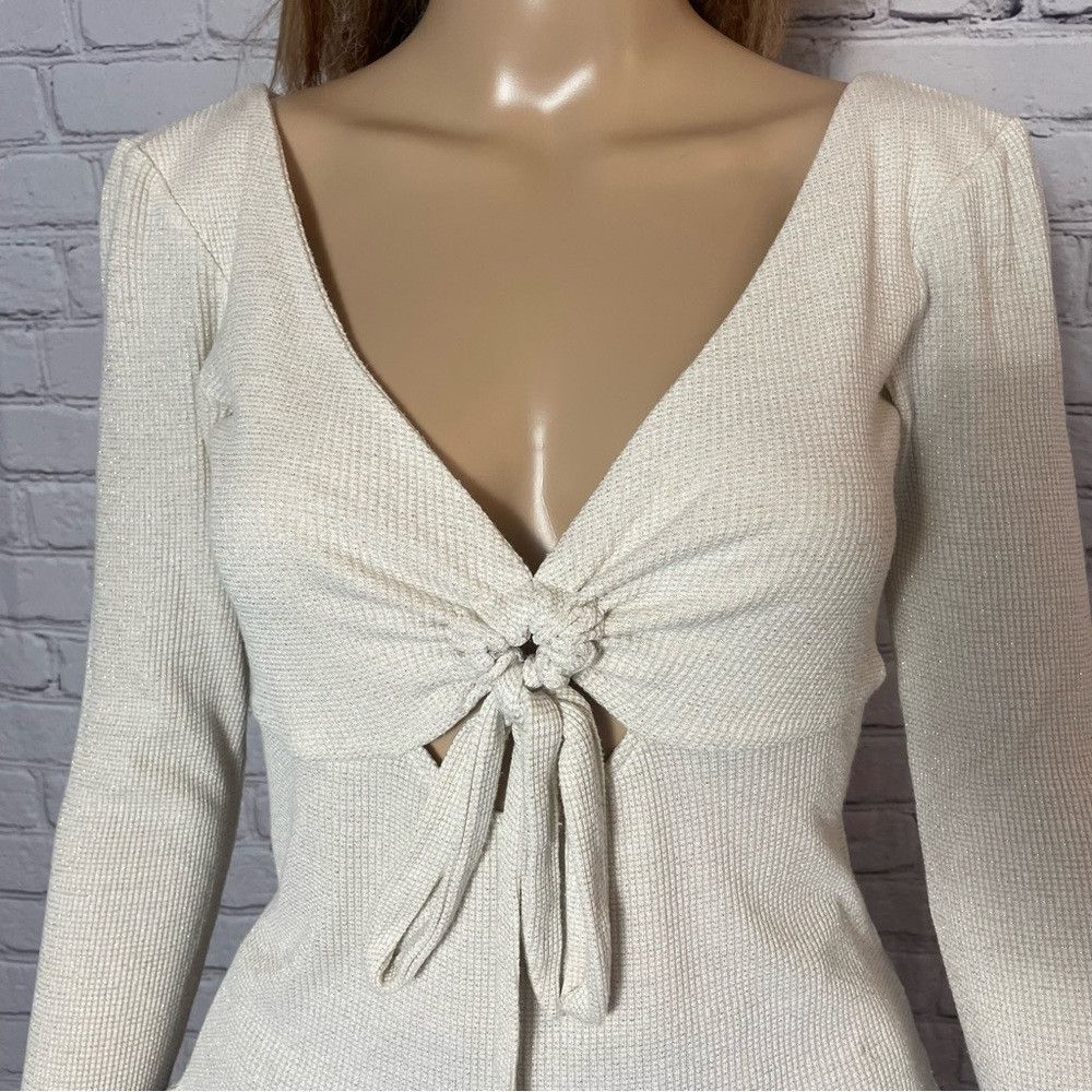 Free People Free People Light Gray Say When Long Sleeve Top Size S Size S / US 4 / IT 40 - 5 Thumbnail