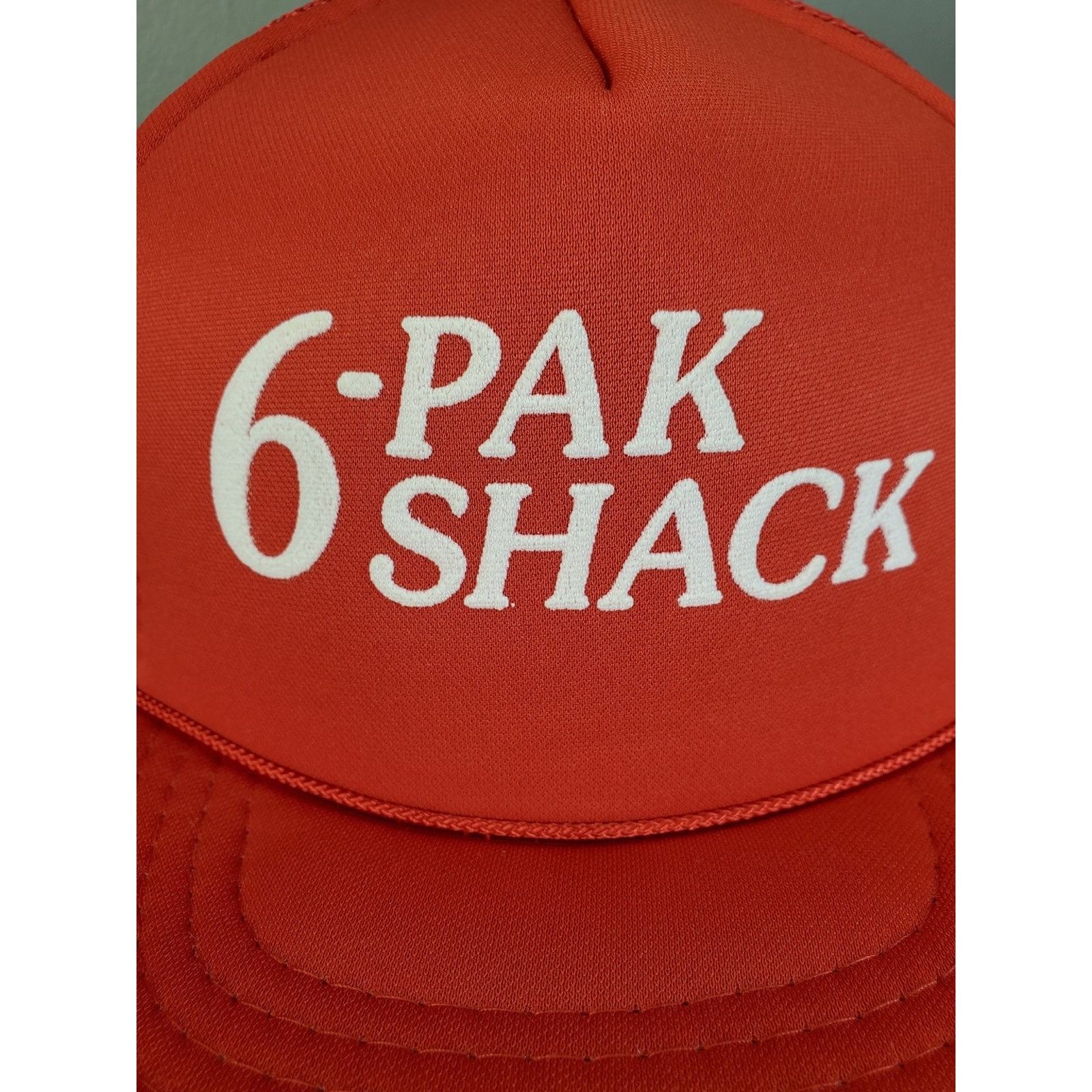 Vintage 6-Pak Shack Trucker Hat Snapback Cap Beer Store Local Ad Size ONE SIZE - 4 Thumbnail