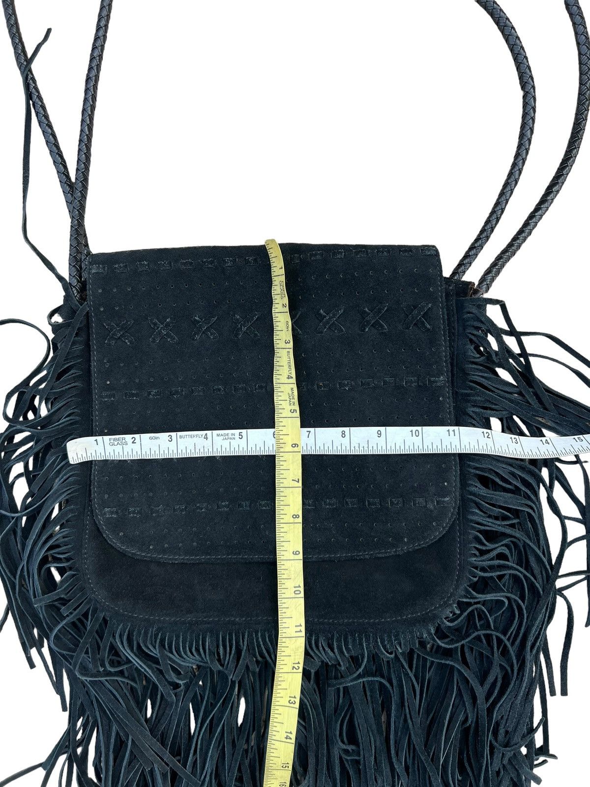 Leather Memory of Tomorrow Japan Black Suede Leather Fringe Bag Size ONE SIZE - 7 Thumbnail