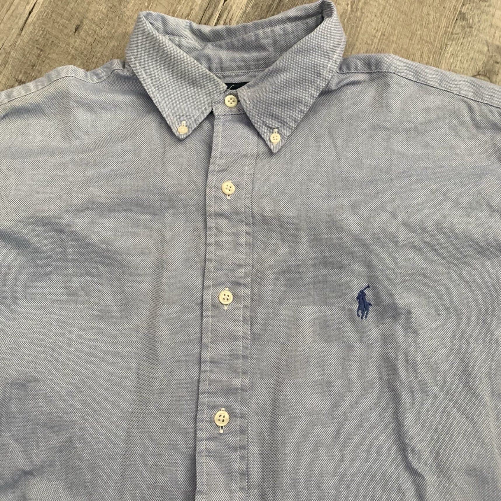 Ralph Lauren Ralph Lauren Dress Shirt Mens 16.5-34/35 Blue YARMOUTH Button Up 100% Cotton Shirt Dress Shirt Button-Down Casual Business Formal Size 42R - 5 Thumbnail
