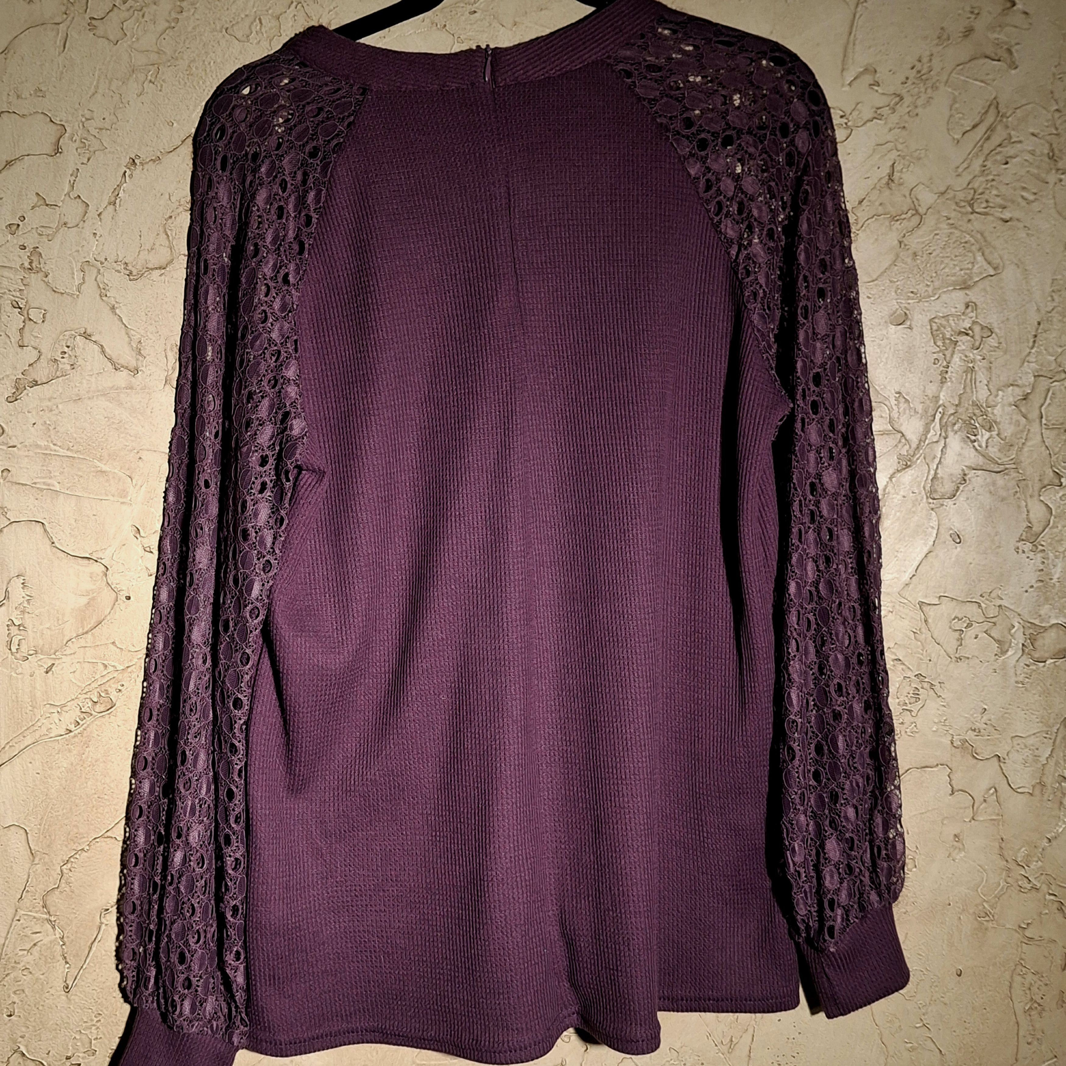 Other lace sleeved purple knit shirt Size L / US 10 / IT 46 - 2 Thumbnail
