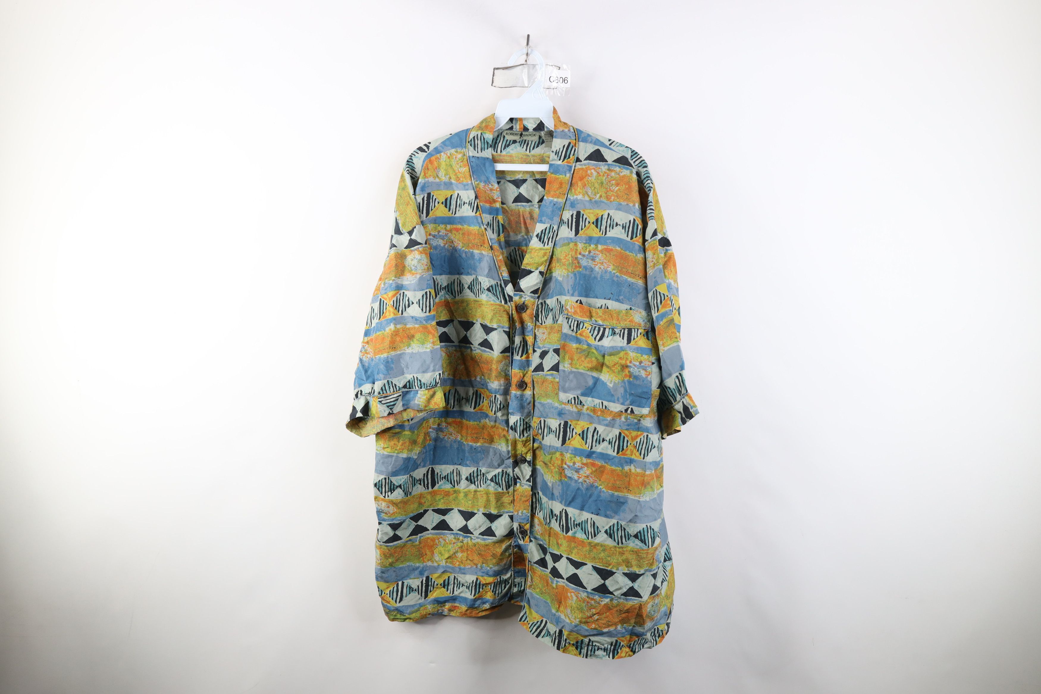 Vintage Vintage 90s Streetwear Silk Baggy Short Sleeve Button Shirt Size US L / EU 52-54 / 3 - 1 Thumbnail