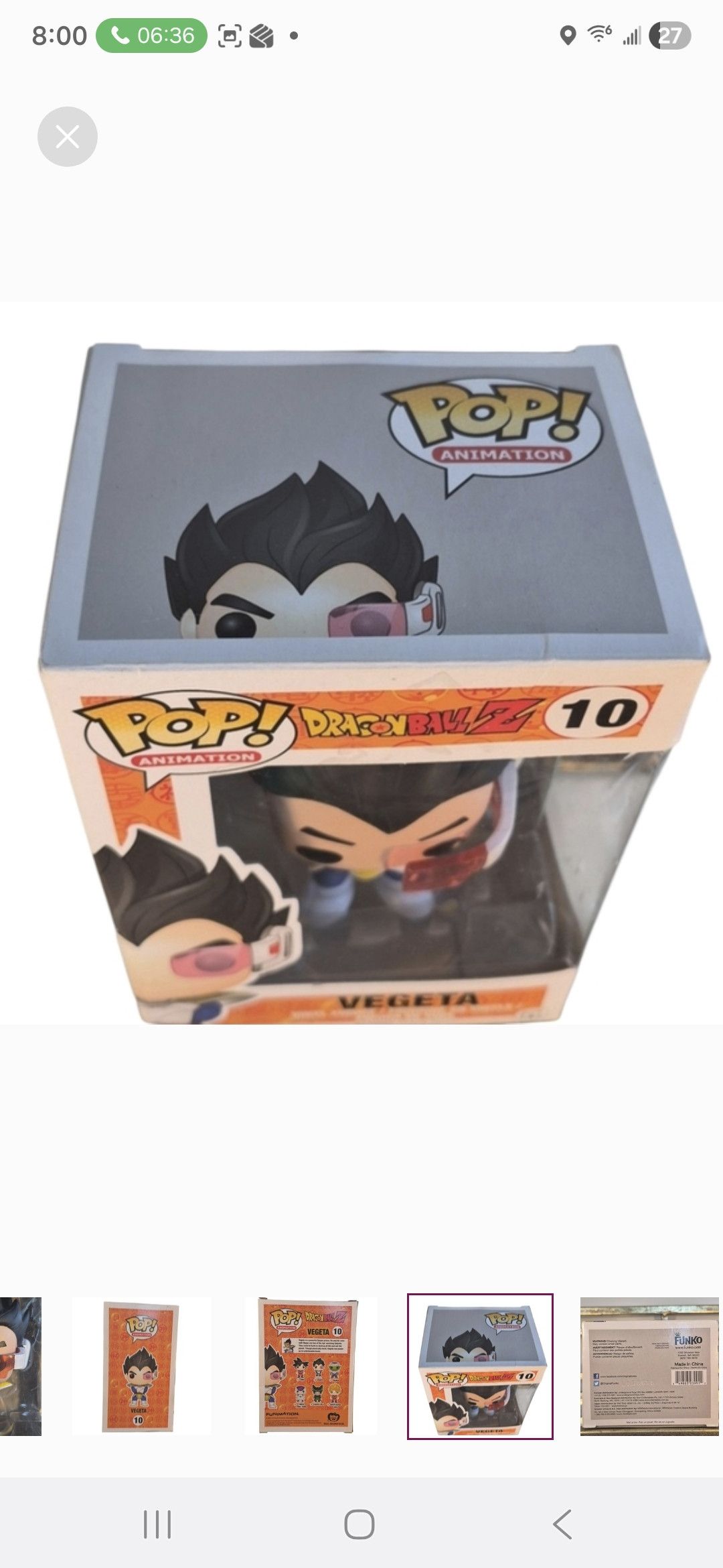 Other Funko × Dragon Ball Z VEGETA Funko POP Vinyl Figure Size ONE SIZE - 5 Thumbnail