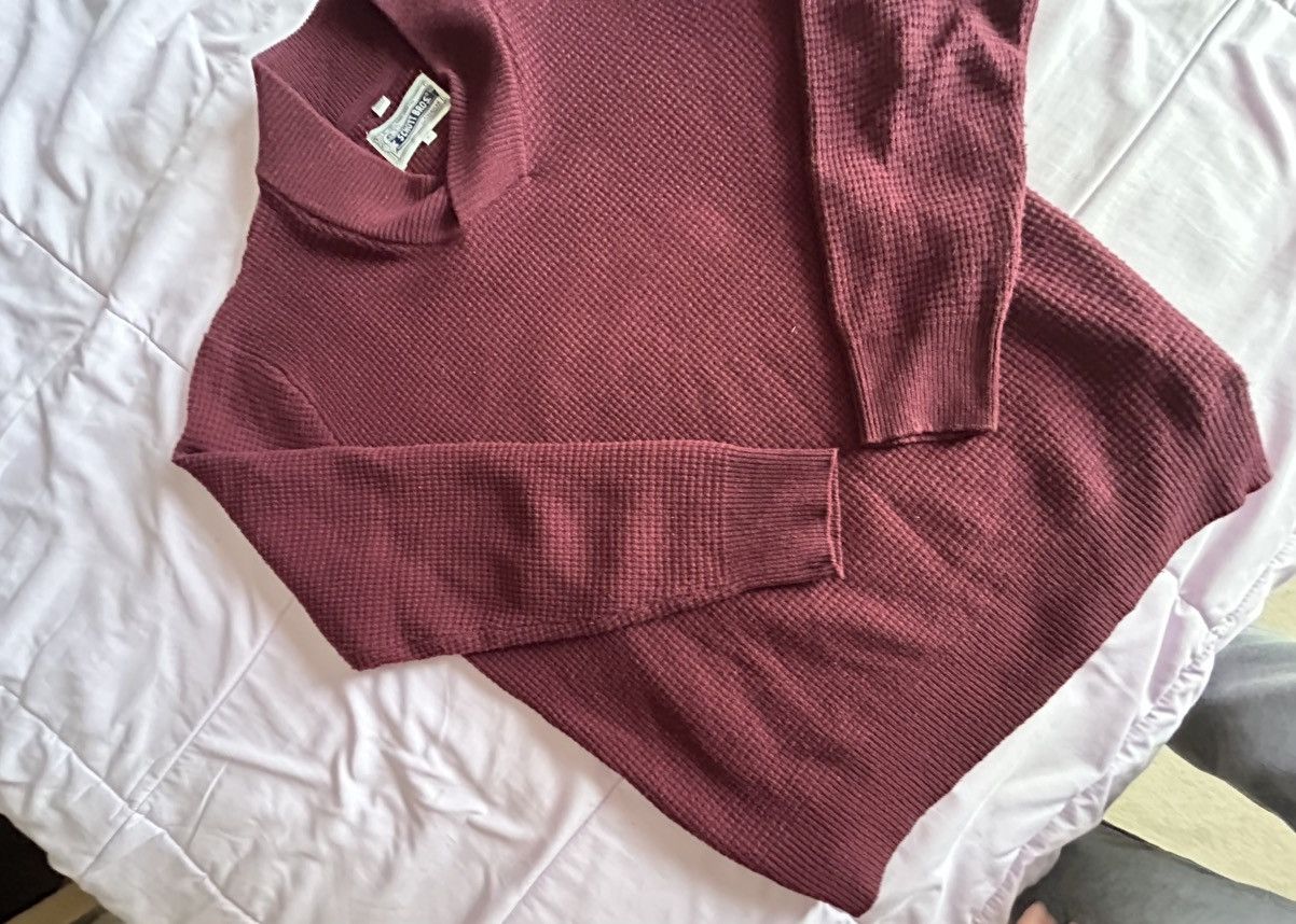 Schott Schott Bros Ribbed Wool Sweater Size L Wine V-Neck Size US L / EU 52-54 / 3 - 5 Thumbnail