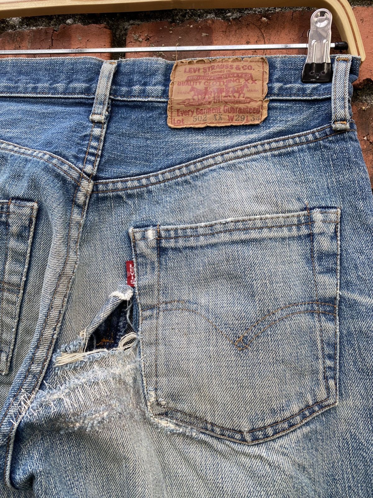 Levi's Vintage Clothing W29x29.5 Vintage levi's 502xx redline distressed Size US 29 - 3 Thumbnail