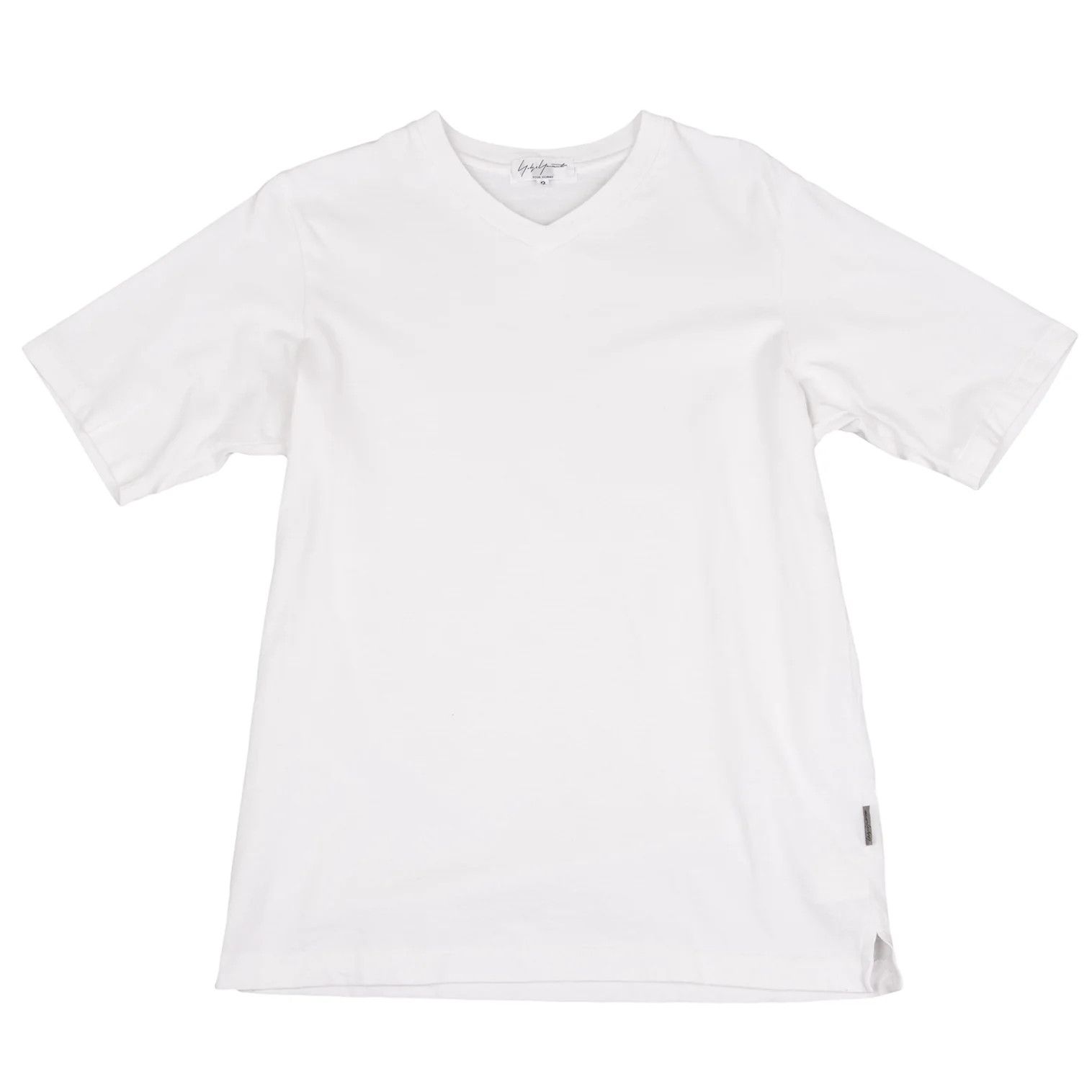 Yohji Yamamoto Yohji Yamamoto Side Tag V-Neck T-Shirt White Size US M / EU 48-50 / 2 - 1 Thumbnail