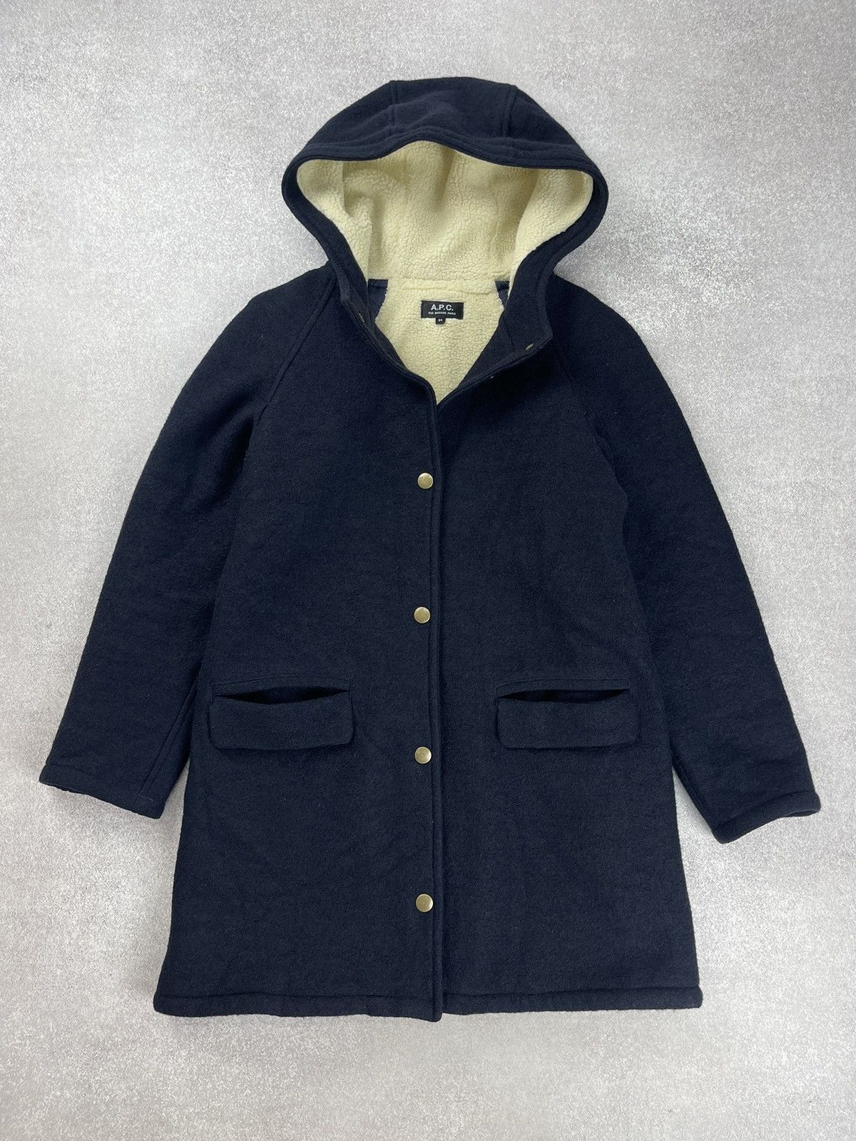 A.P.C. A.P.C. Rue Madame Paris Navy Wool Duffle Coat Jacket Size 34 Size XXS / US 00 / IT 34 - 6 Thumbnail