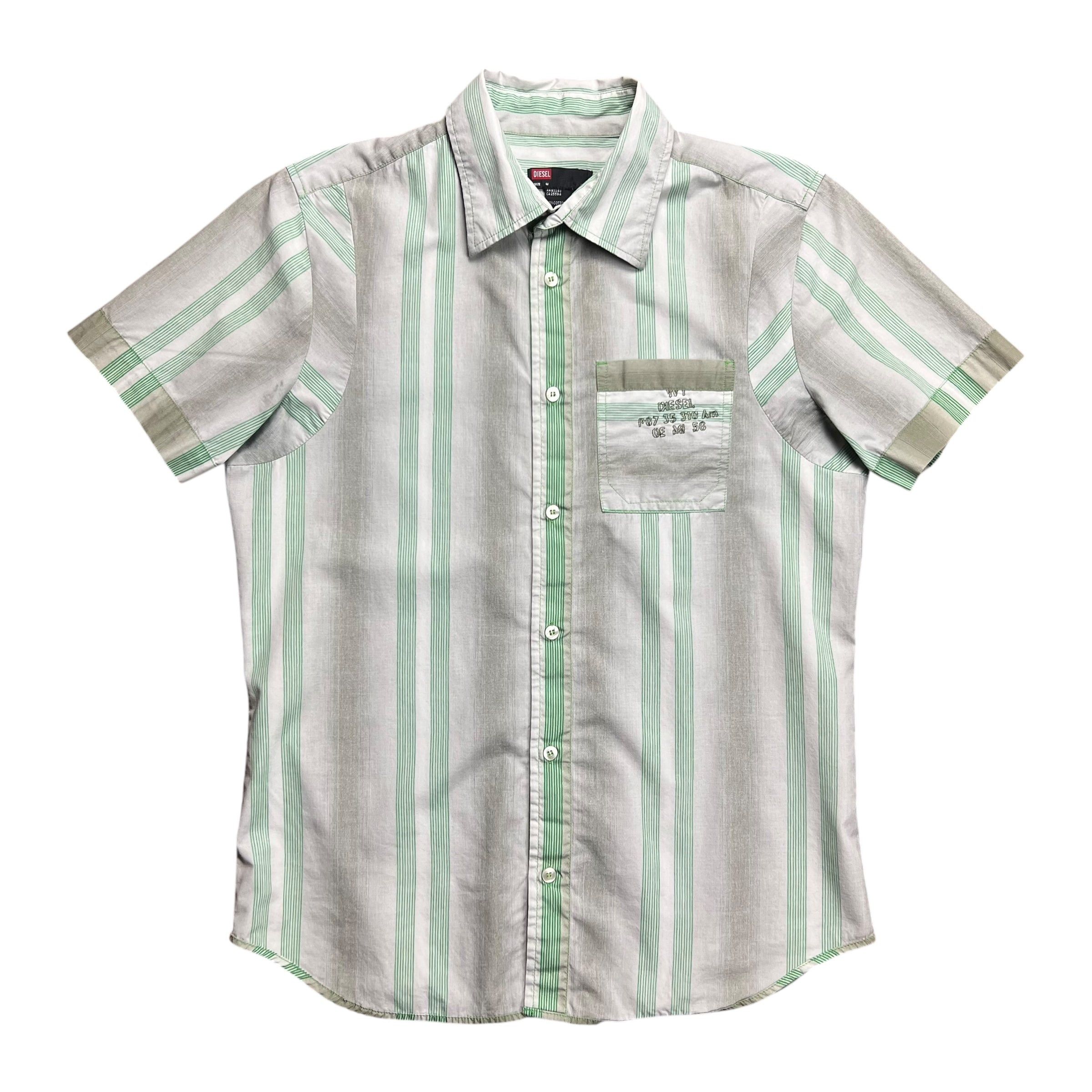Diesel Diesel Green Striped Button-up Shirt - M/L Size US M / EU 48-50 / 2 - 1 Thumbnail