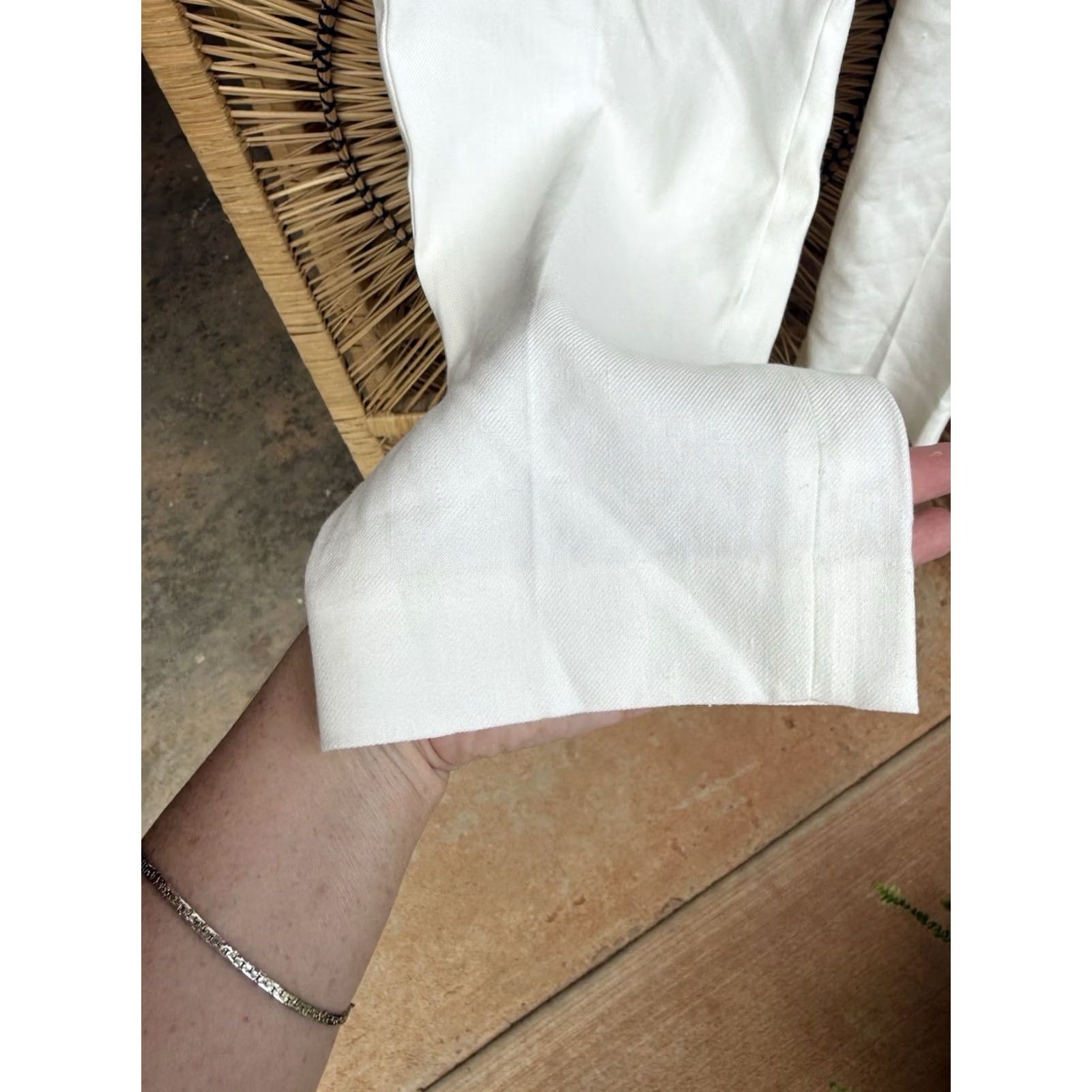 Express VINTAGE? (No) Express Women’s Pants Ankle High Rise Linen Blend 8 White 8R New With Tags Womens Size 30" / US 8 / IT 44 - 7 Thumbnail