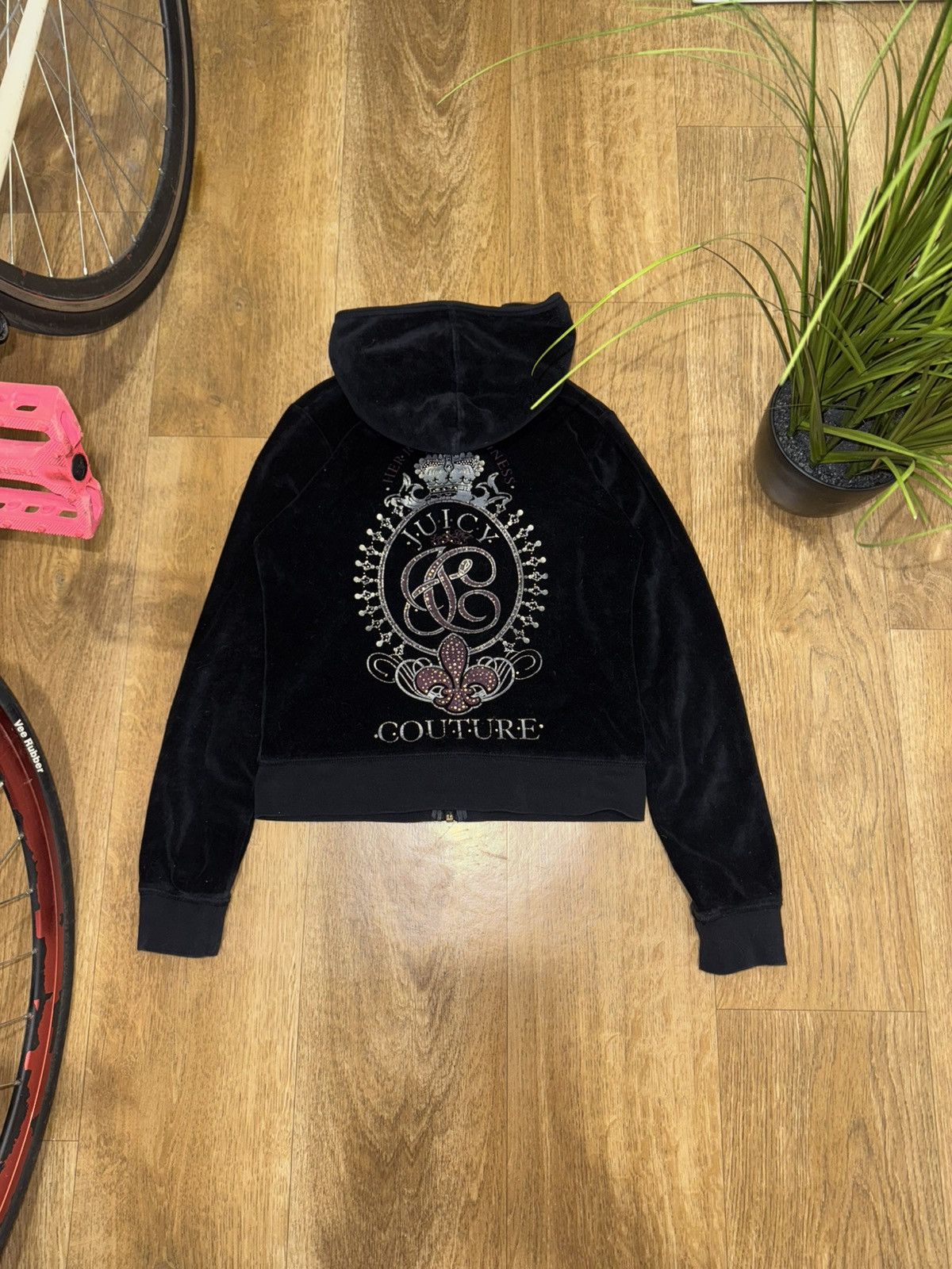 Juicy Couture VINTAGE JUICY COUTURE VELOUR ZIP HOODIE Size S / US 4 / IT 40 - 1 Thumbnail