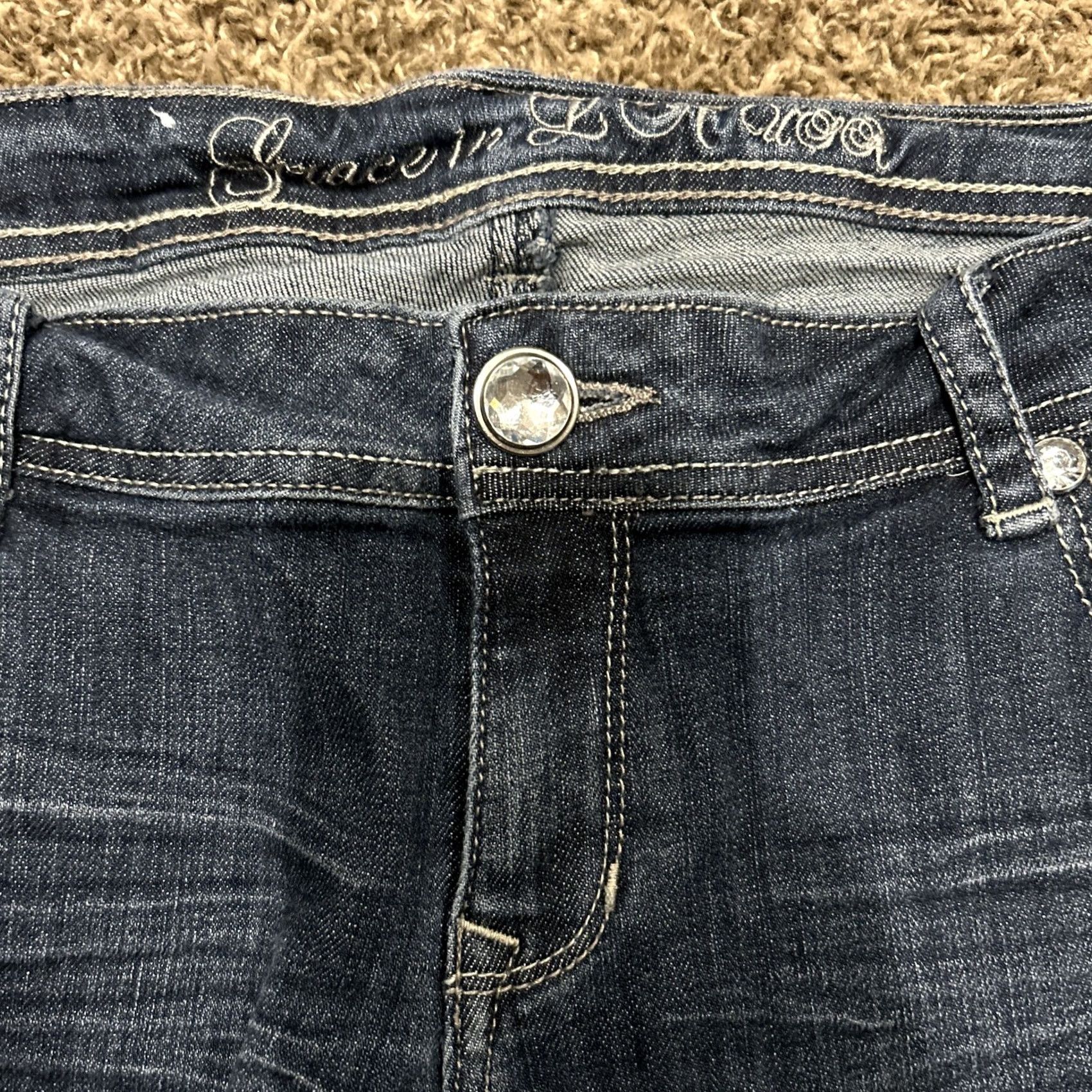 Grace in LA Grace in la Crop Jeans Juniors Size 13 Blue Cotton Blend A15 Size 24" / US 00 / IT 34 - 2 Thumbnail