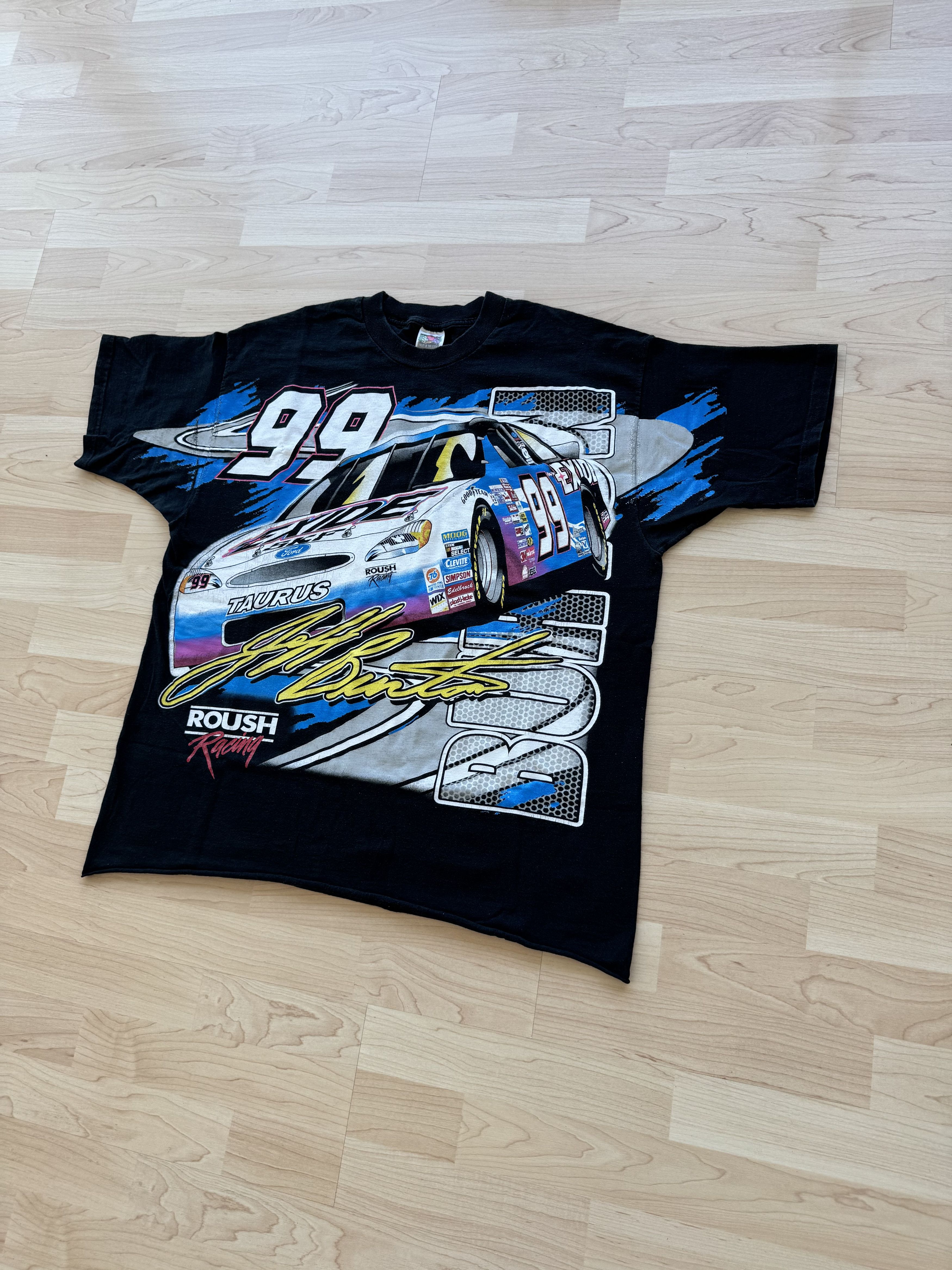 Vintage Nascar All Over Print Shirt Fits Large Roush