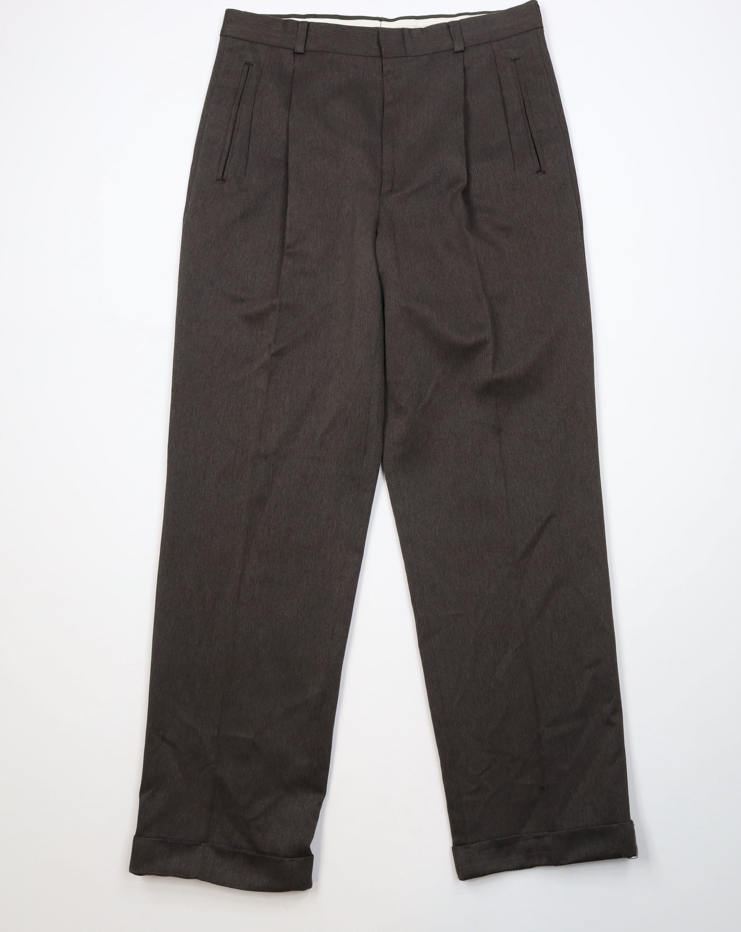 Vintage Vintage 90s Streetwear Knit Wide Leg Chino Pants Brown Size US 34 / EU 50 - 1 Thumbnail