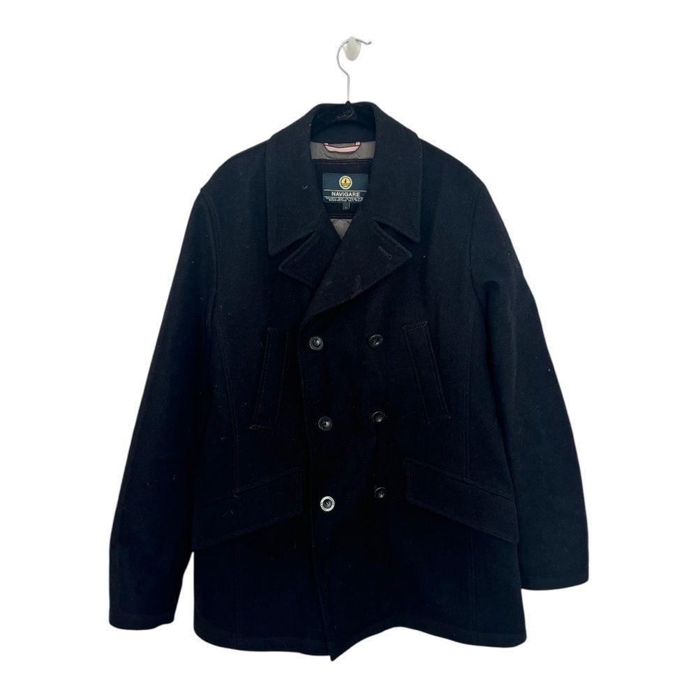 Other Navigare SZ L Black wool peacoat jacket Size US L / EU 52-54 / 3 - 1 Thumbnail