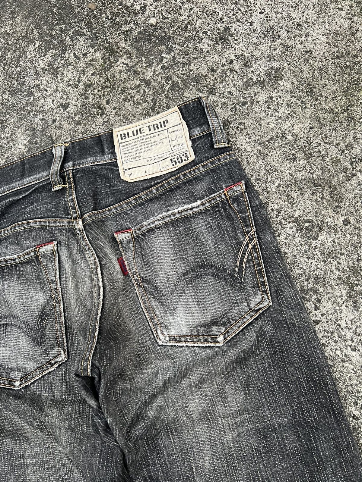 Edwin VINTAGE EDWIN 503 BLUE TRIP DISTRESS PUNK JEAN JAPAN Size US 29 - 19 Thumbnail