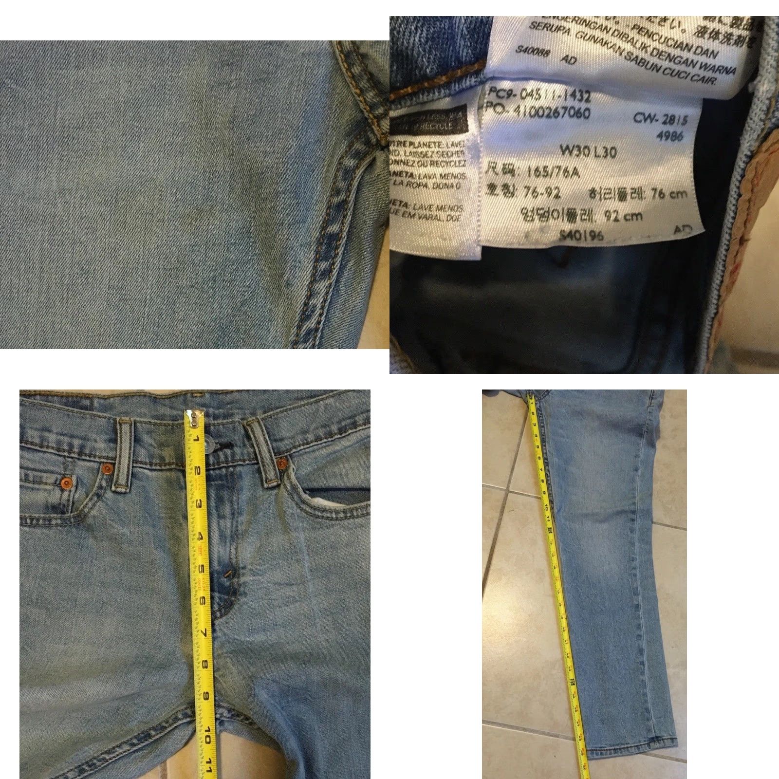 Levi's VINTAGE Levi's Jeans 511 30 Slim Fit Distressed Straight 90s Grunge Biker Punk Cowboy Western USA Mens Blue Denim Clothing Jeans 30 (Regular) Size US 30 / EU 46 - 8 Thumbnail