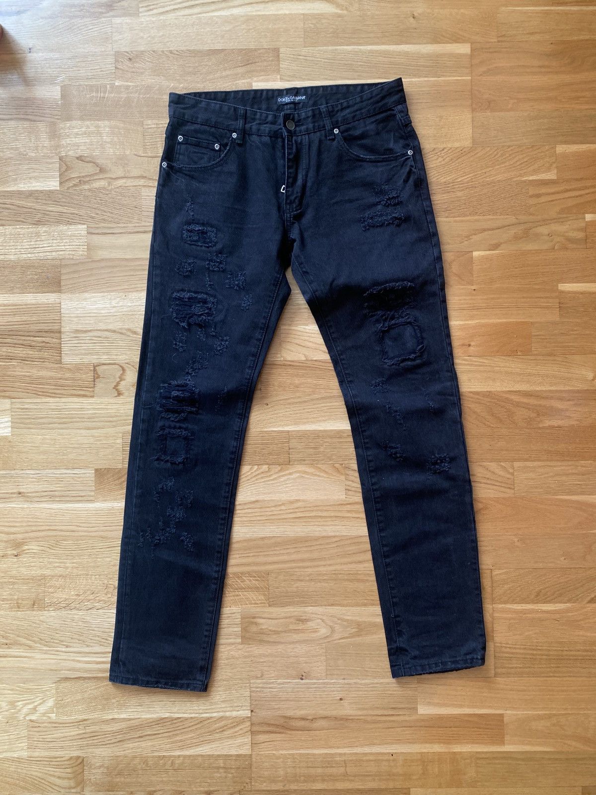 Dolce & Gabbana Dolce & Gabbana Y2K Black Distressed Jeans Italy Size 34 Size US 34 / EU 50 - 1 Thumbnail