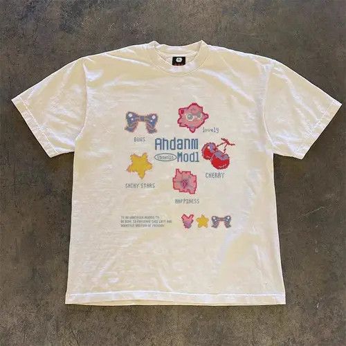 VIBE White casual retro cartoon print t-shirt Size US M / EU 48-50 / 2 - 5 Thumbnail