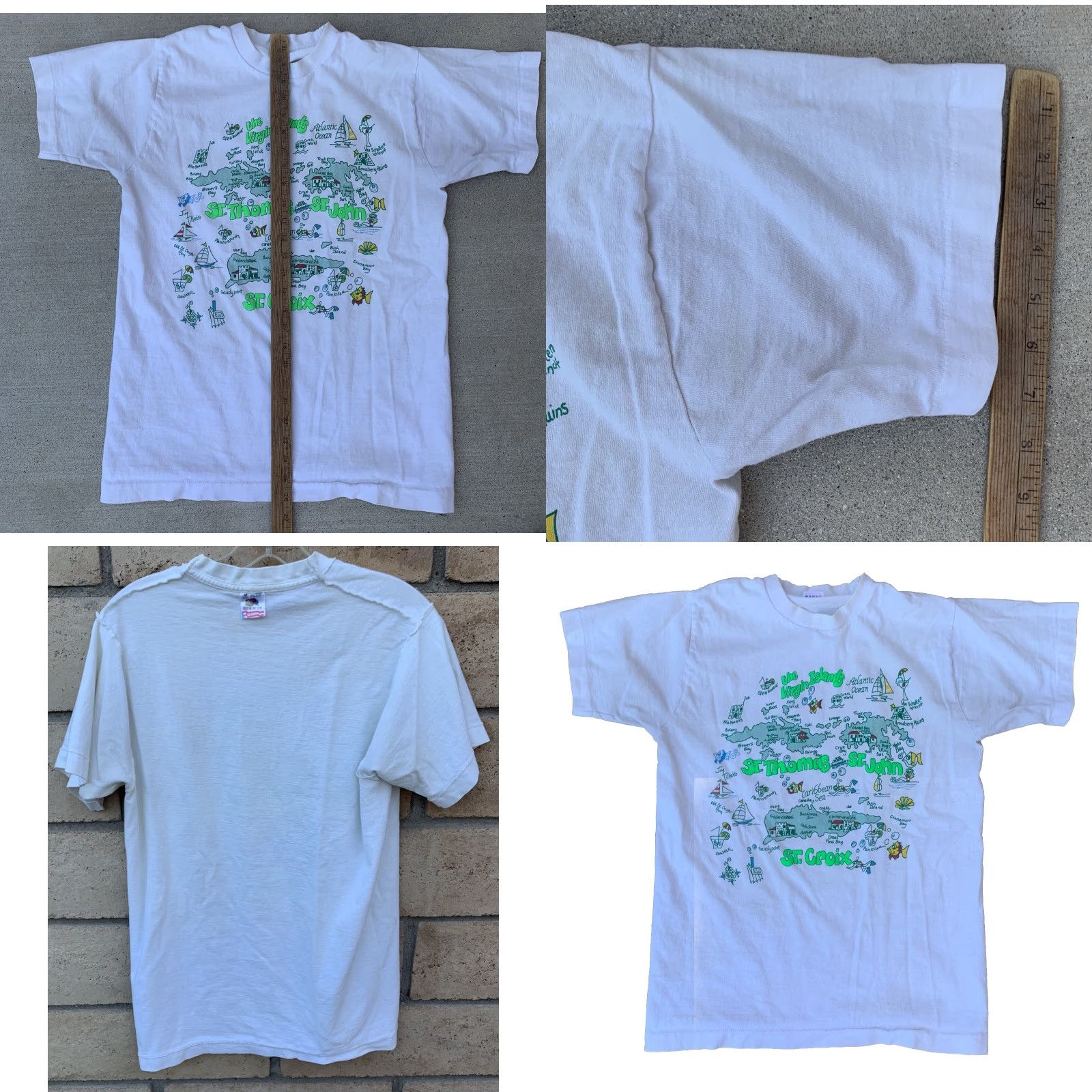 Fruit Of The Loom VINTAGE The Virgin Islands St Thomas St Croix T Shirt Single Stitch Size Medium Size US M / EU 48-50 / 2 - 11 Thumbnail