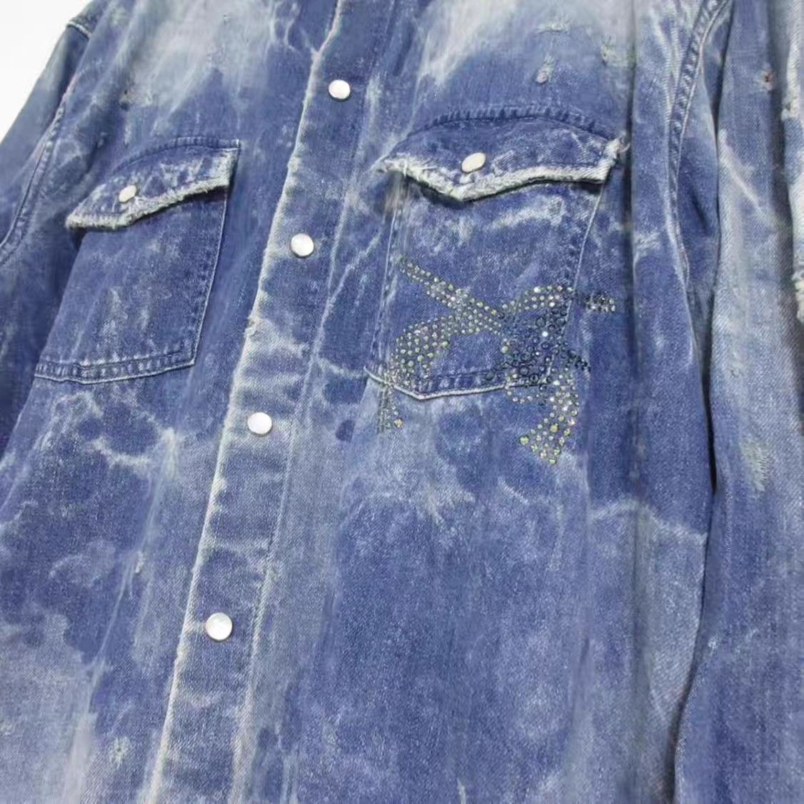 Roar Roar Mainline Crystal Double Guns Denim Shirt K11 Size US XL / EU 56 / 4 - 2 Thumbnail
