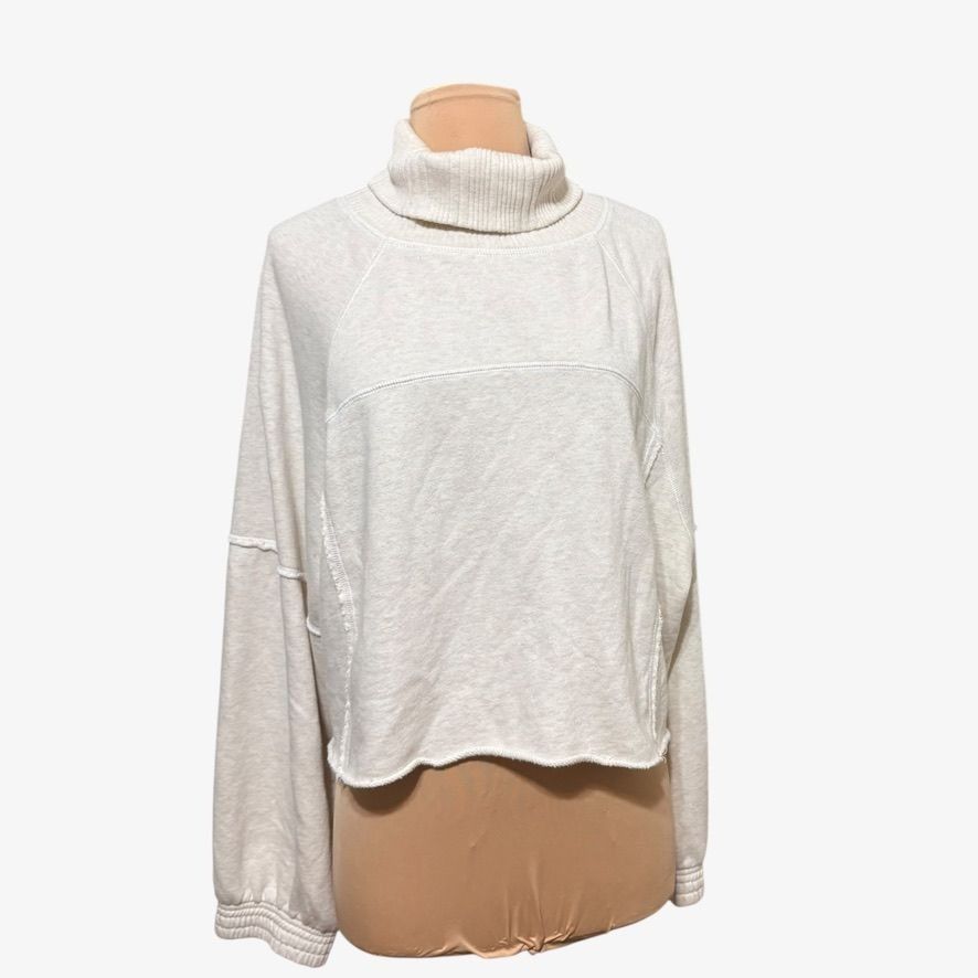 Other Aerie Cropped Sweatshirt Large Cream Turtleneck Retro Boho L Size L / US 10 / IT 46 - 2 Thumbnail