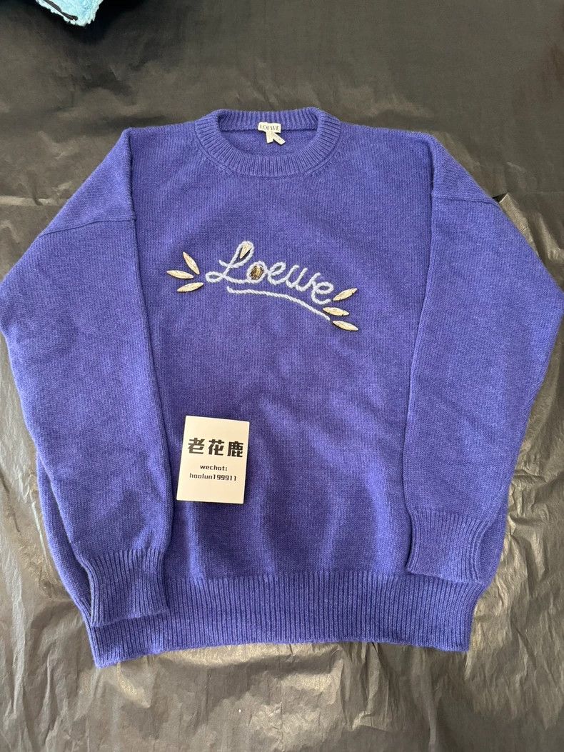 Loewe Loewe Water drill purple sweater Size L / US 10 / IT 46 - 1 Thumbnail