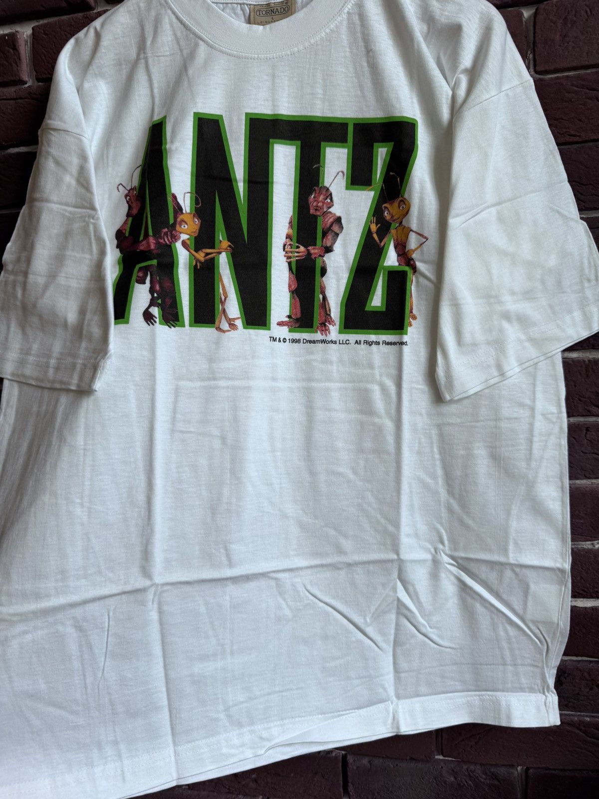 Vintage Antz 98 90s Dreamworks Vintage Promo Movie T-Shirt Logo Size US L / EU 52-54 / 3 - 4 Thumbnail