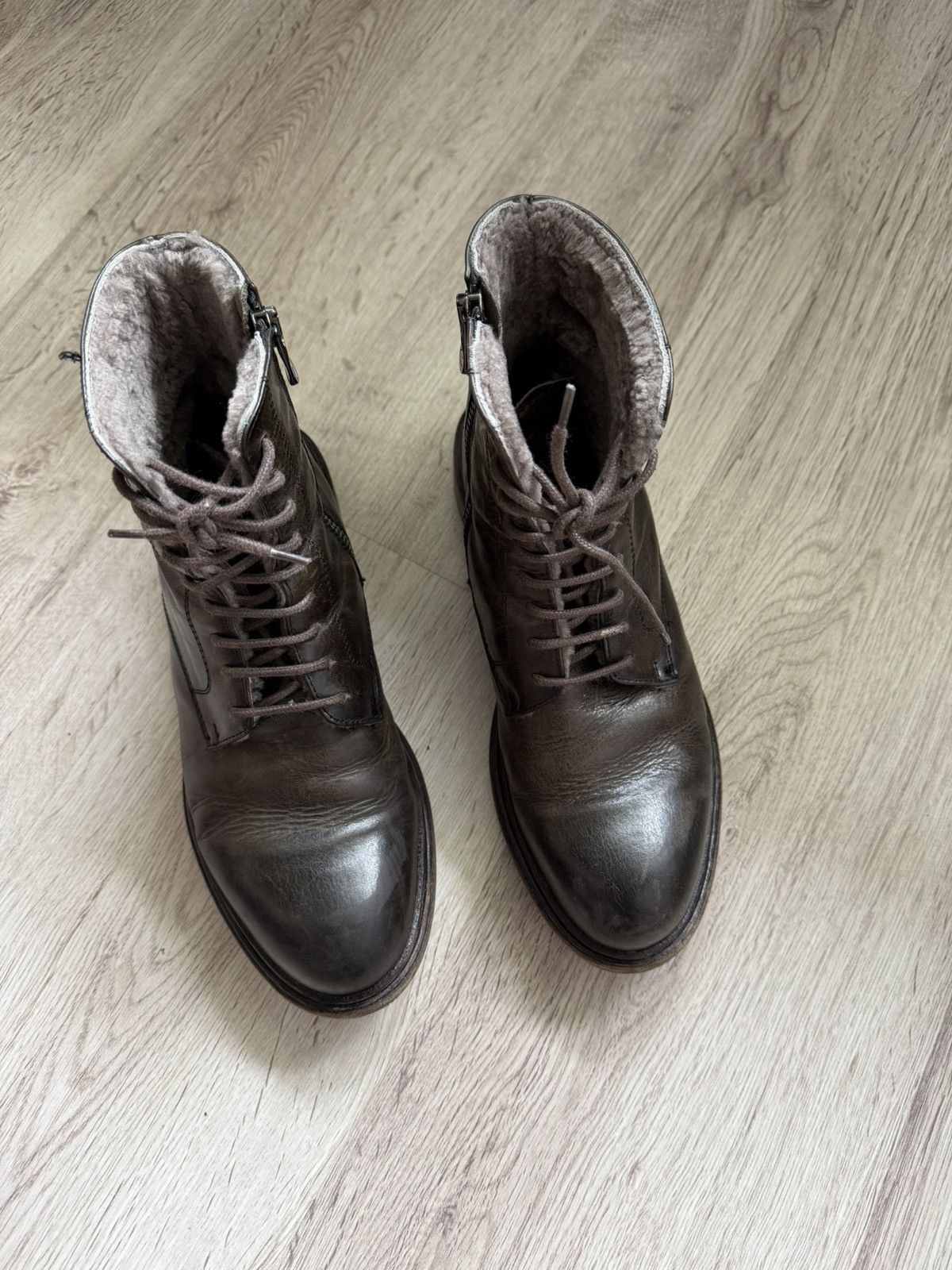 Other Crispiniano Patina Leather Boots Side Zip Italian Combat 39 Size US 6 / EU 39 - 2 Thumbnail