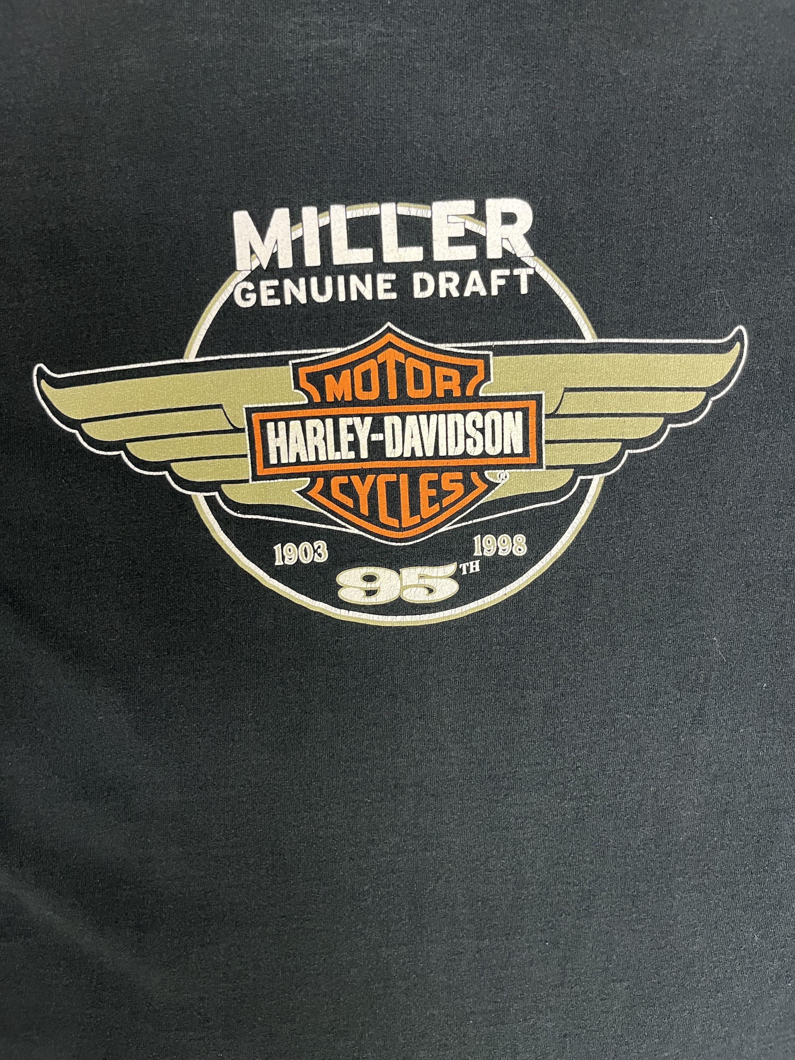 Vintage Harley Davidson Miller Genuine Draft Vintage Black T-Shirt Size US L / EU 52-54 / 3 - 5 Thumbnail